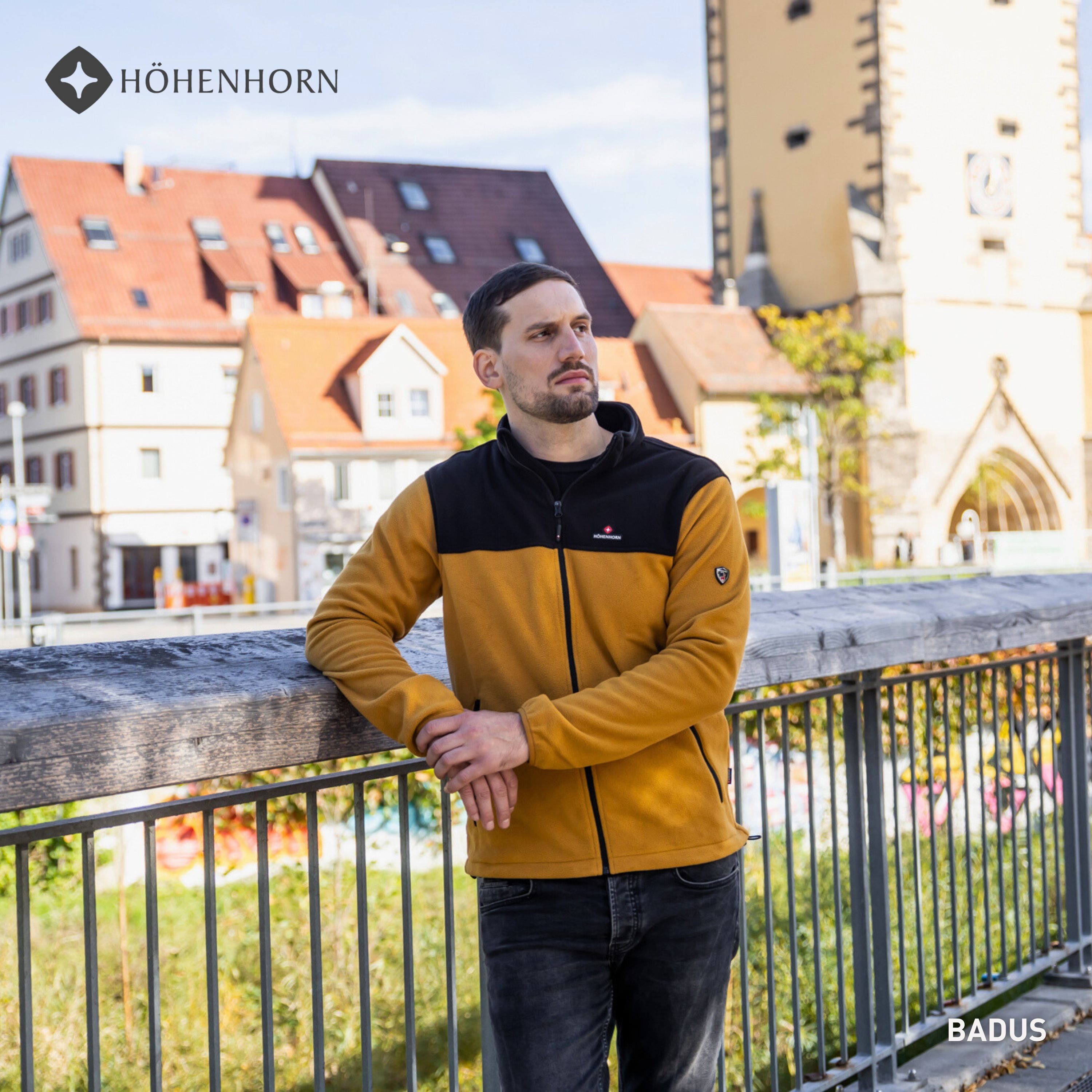Höhenhorn Fleecejacke Badus Herren Fleece Jacke für Männer Outdoor Freizeit weicher Microfleece, Quick-Grip Paracord Zipper