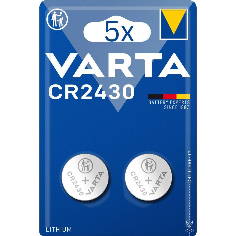 10x Varta CR2430 3V Lithium Knopfzelle - 5x 2er Blister Knopfzelle