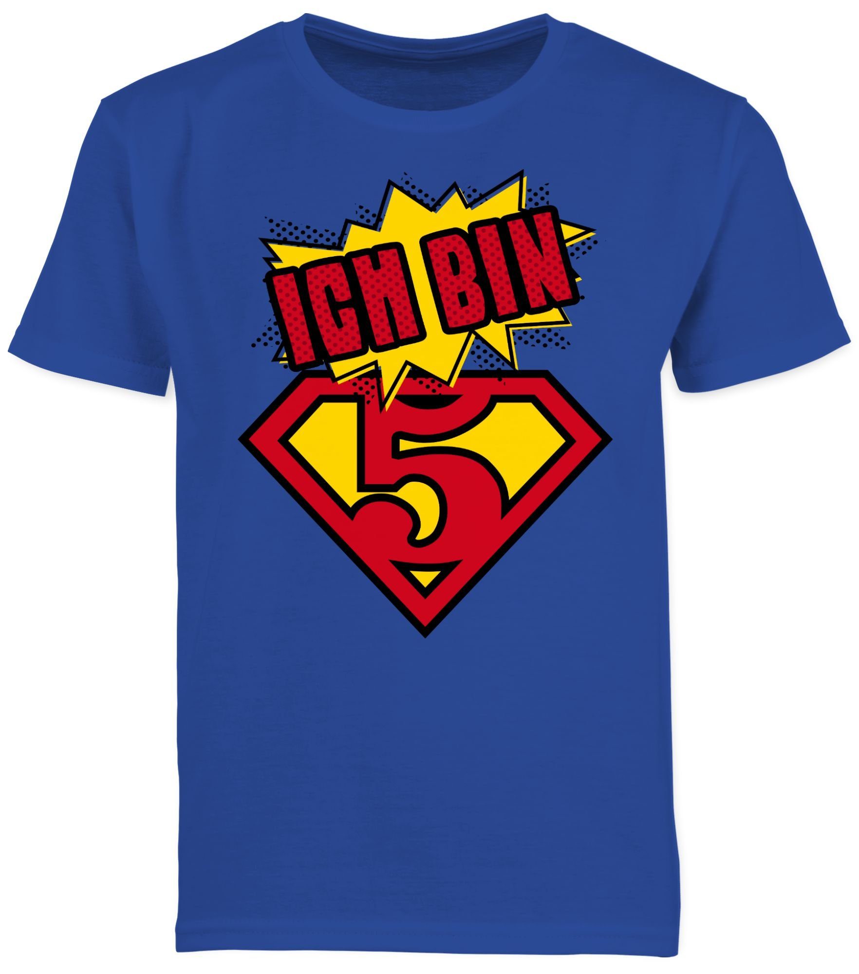 Shirtracer 5. Royalblau fünf Ich T-Shirt bin 1 Superheld Geburtstag