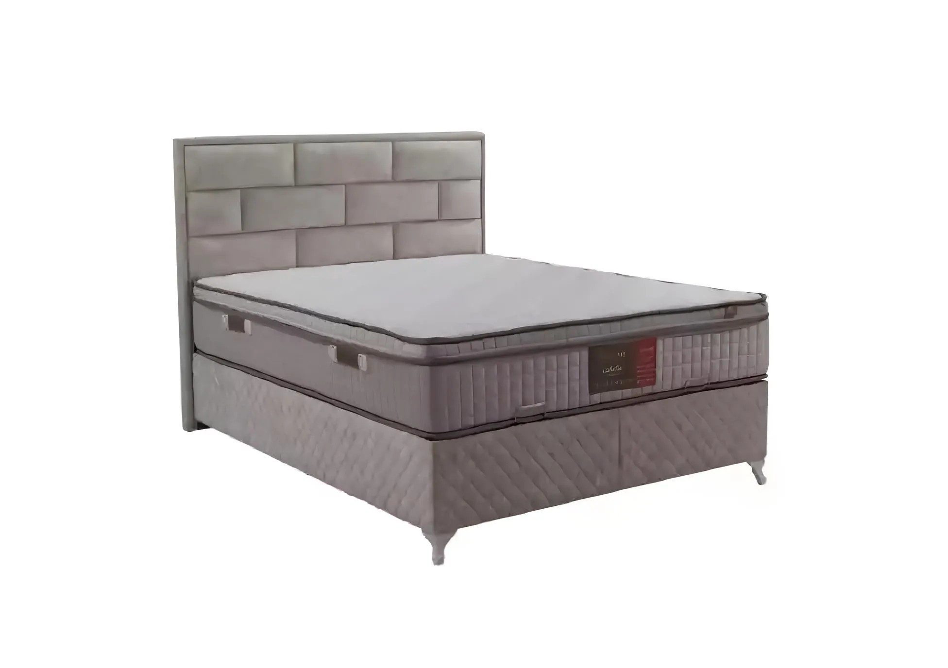 JVmoebel Boxspringbett Gepolstertes Holz-Doppelbett mit elegantem Design und Matratze (1-St)