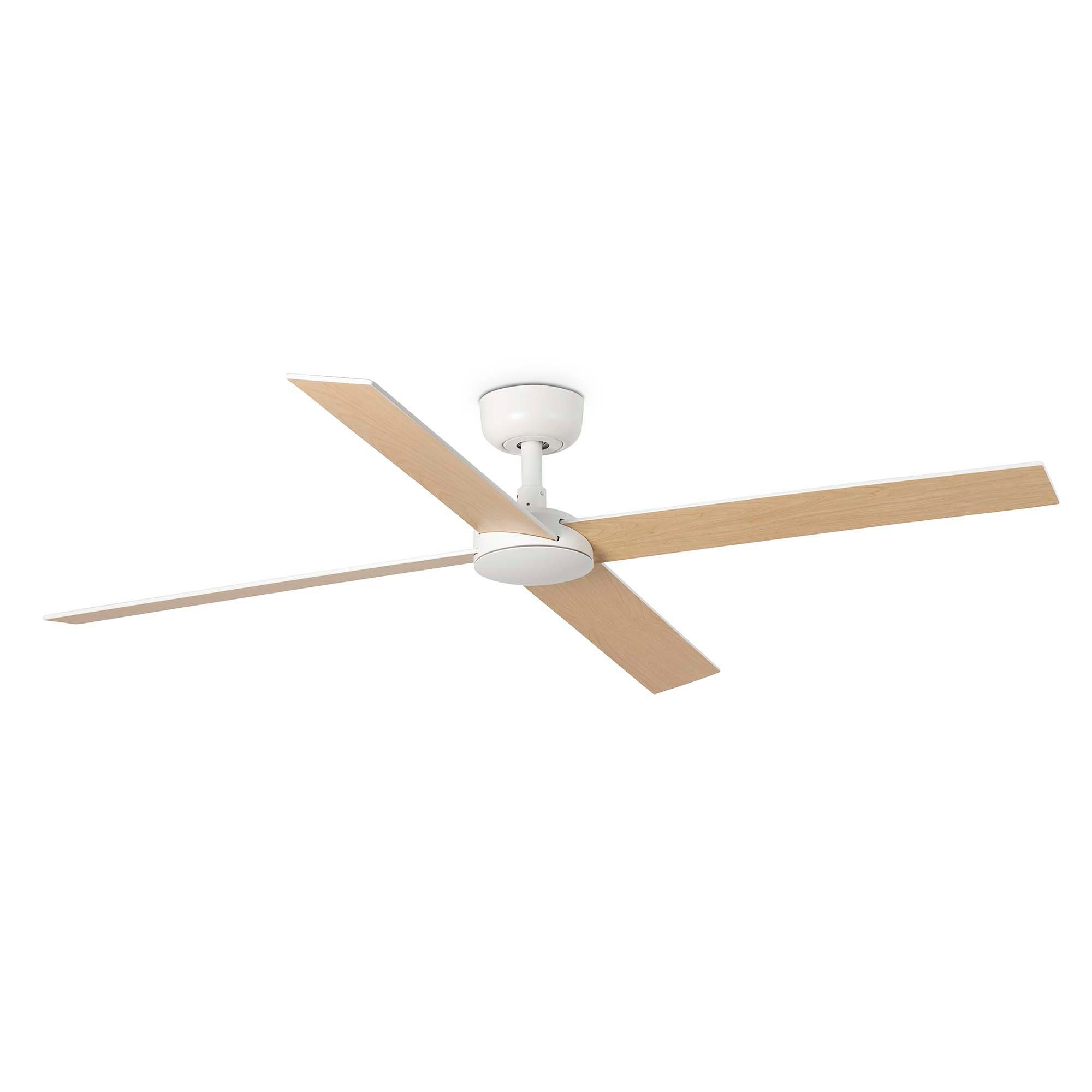 FARO Barcelona Deckenventilator DC Deckenventilator Rudder L-4 Weiß, Timer
