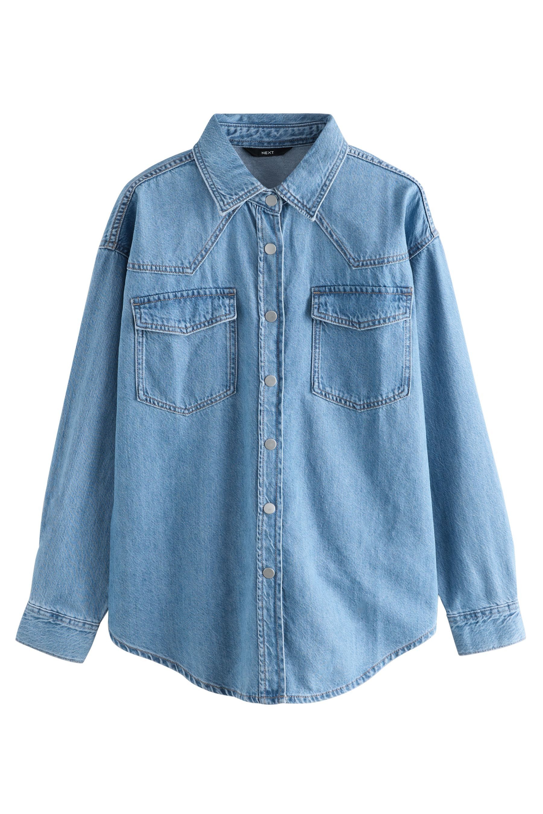 Next Jeanshemd Jeansbluse in Übergröße 2er-Pack (2-tlg)