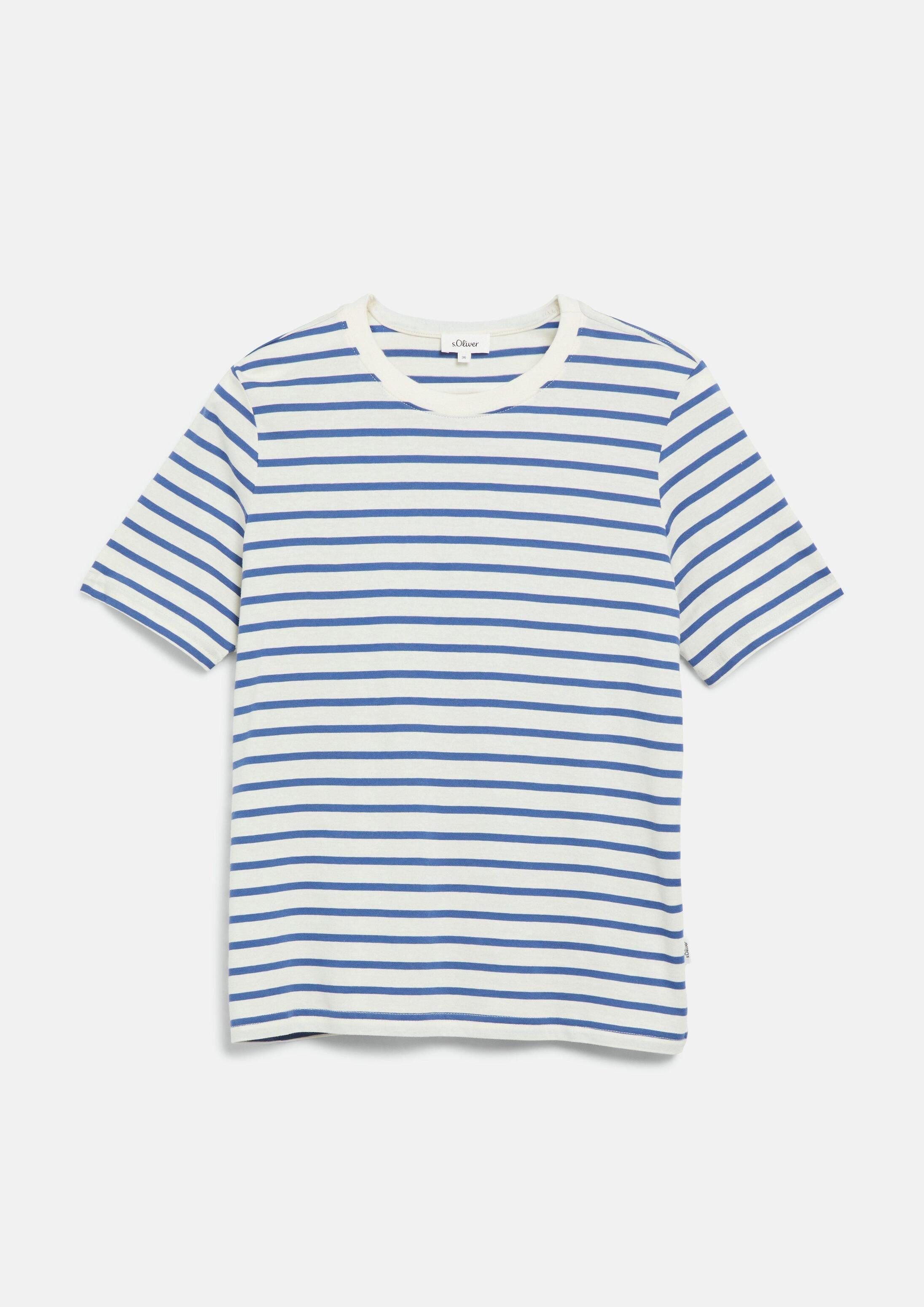 s.Oliver Kurzarmshirt T-Shirt Gestreiftes T-Shirt mit Rundhalsausschnitt