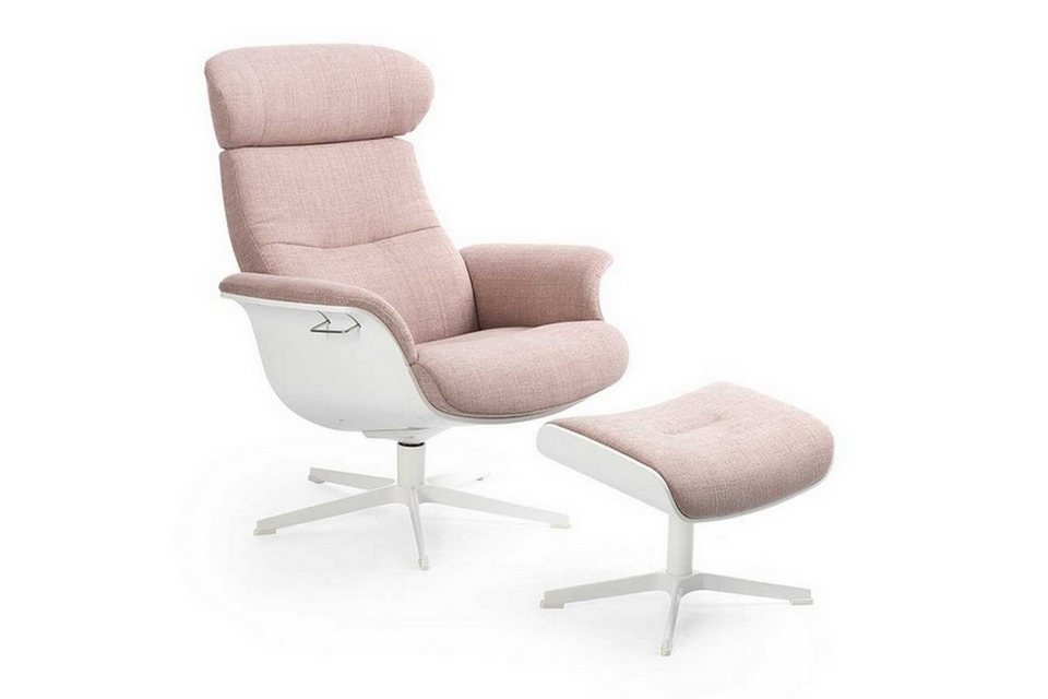 daslagerhaus living Loungesessel Drehsessel Conform Timeout aus Stoff in  pink ohne