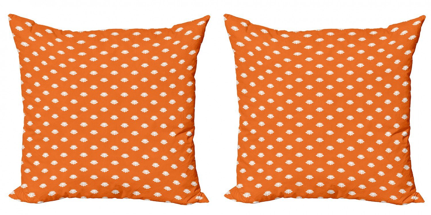 Kissenbezüge Modern Accent Doppelseitiger Digitaldruck, Abakuhaus (2 Stück), Orange und Weiß japanischer Lotus | Kissenbezüge