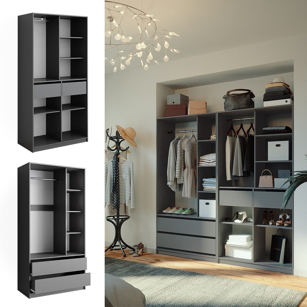Vicco Kleiderschrank Elmo, Anthrazit, 100 x günstig online kaufen