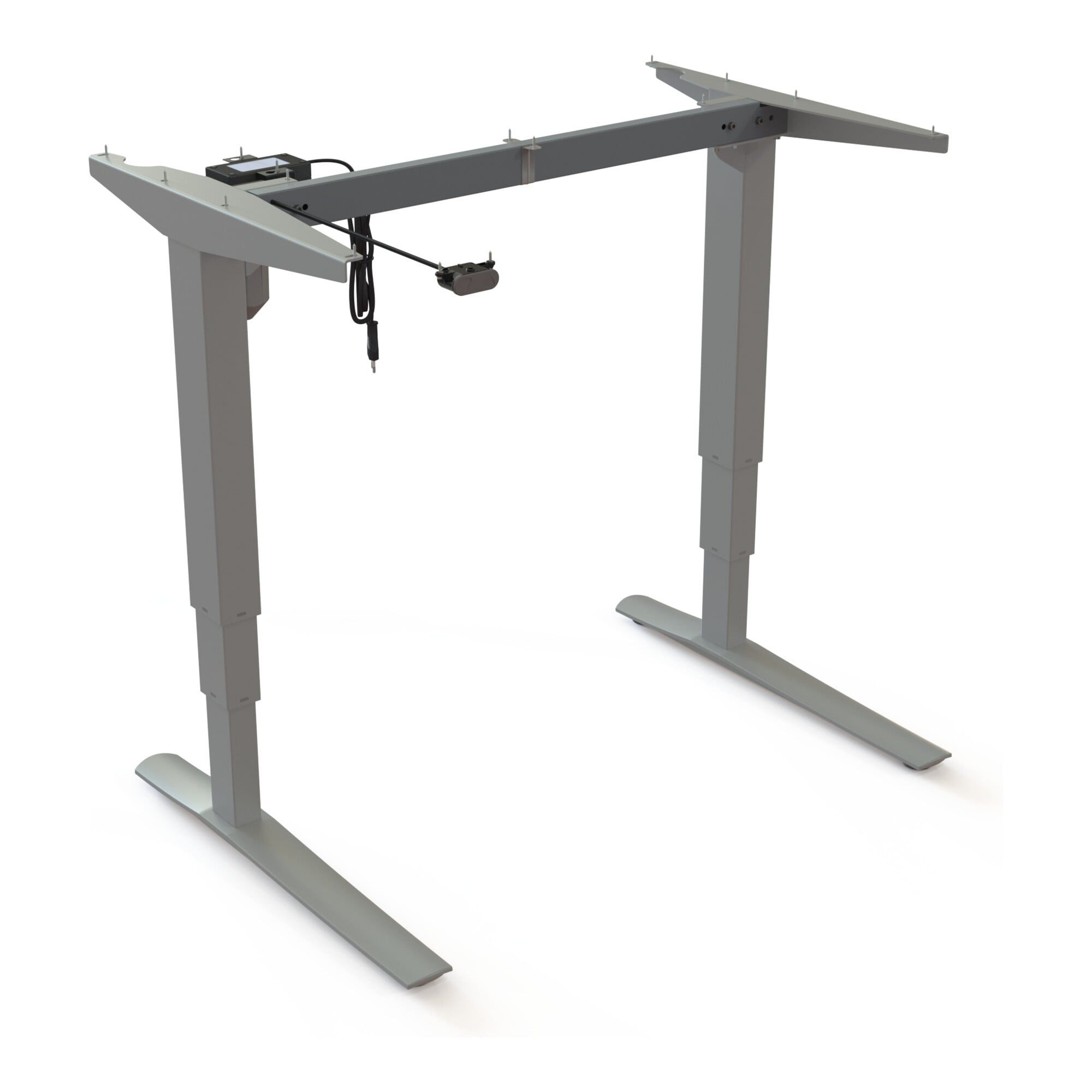 Stier Eckschreibtisch STIER Elektrisch höhenverstellbares Gestell 501-43 Silber für 100x80 c