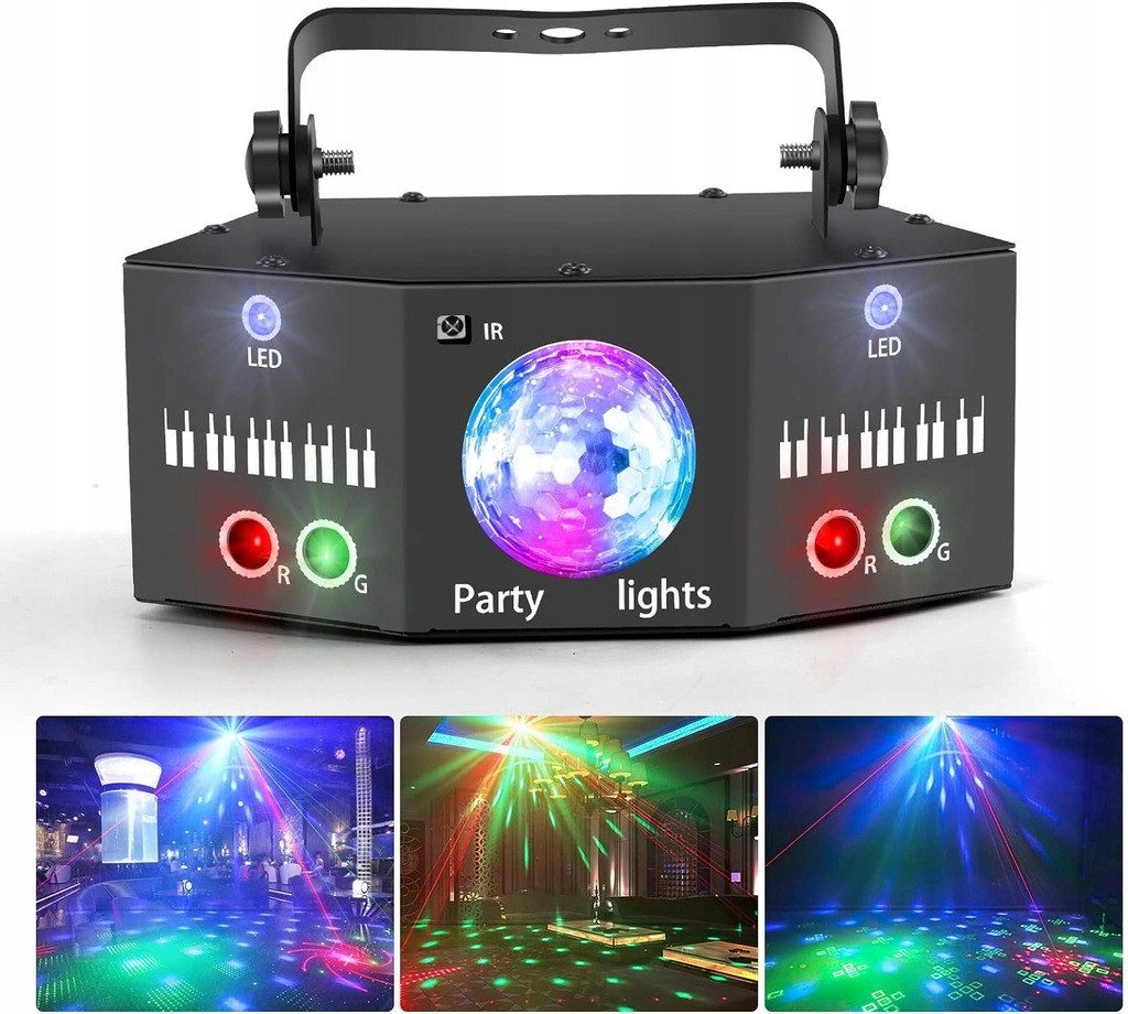 LED Discolicht DMX 512 6 Doppel LED RGB Laser + Tonsteuerung Partylicht