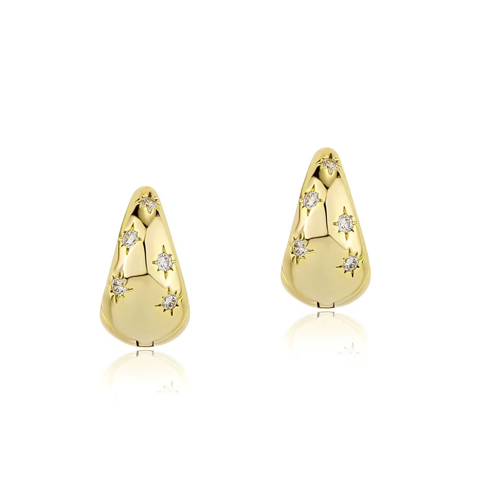 ROUGEMONT Paar Creolen Funkelnde Hoop Damen Creolen Ohrringe 14KGold 925 Si günstig online kaufen