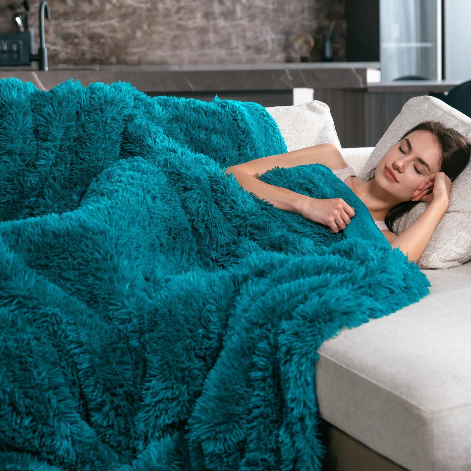 Wohndecke Sherpa-Fleecedecke, Warme Sofadecke, Flauschig, Weich günstig online kaufen