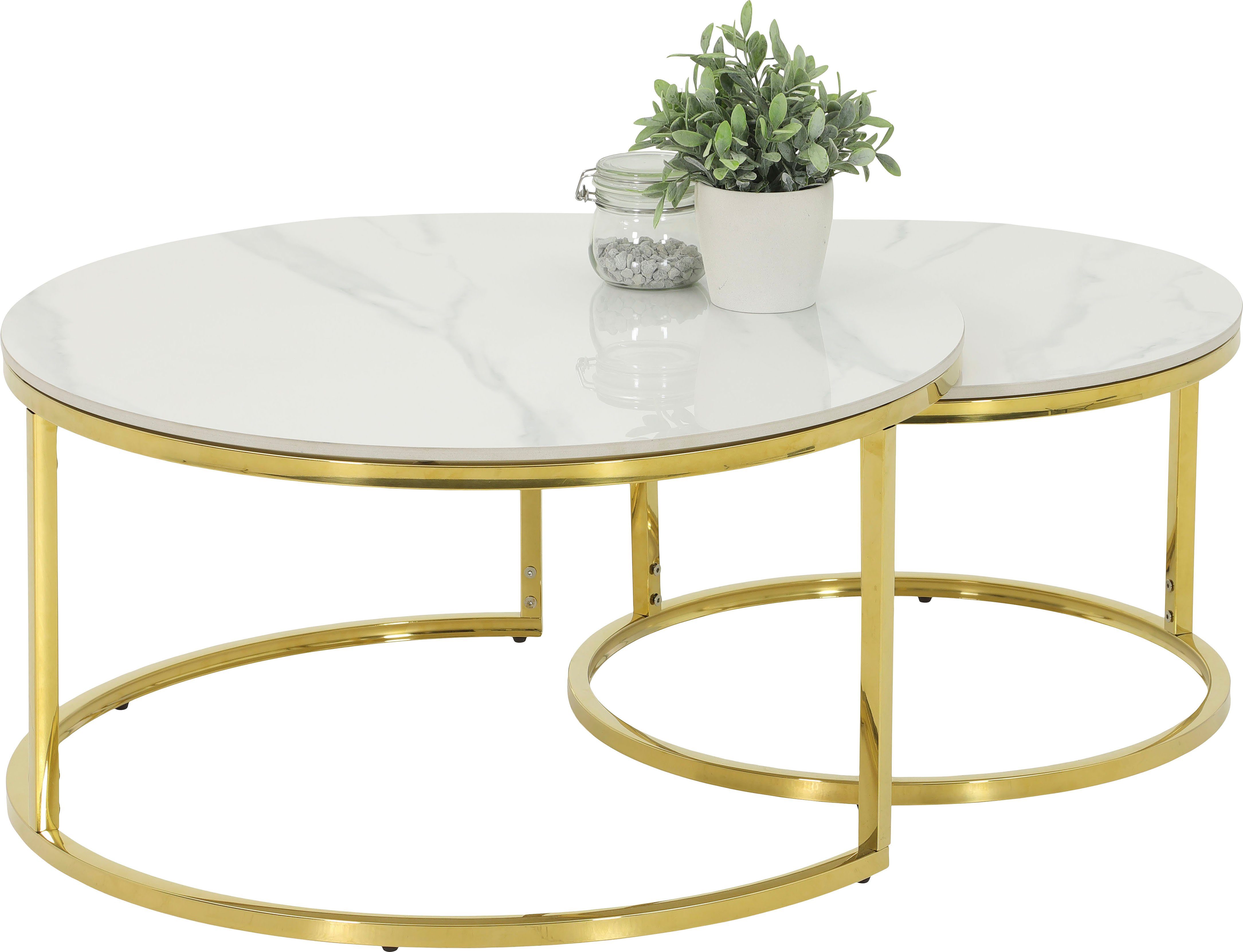 HELA Satztisch LUIS Topseller, Couchtisch rund (Set, 2-St), 2er Set, 12mm S günstig online kaufen