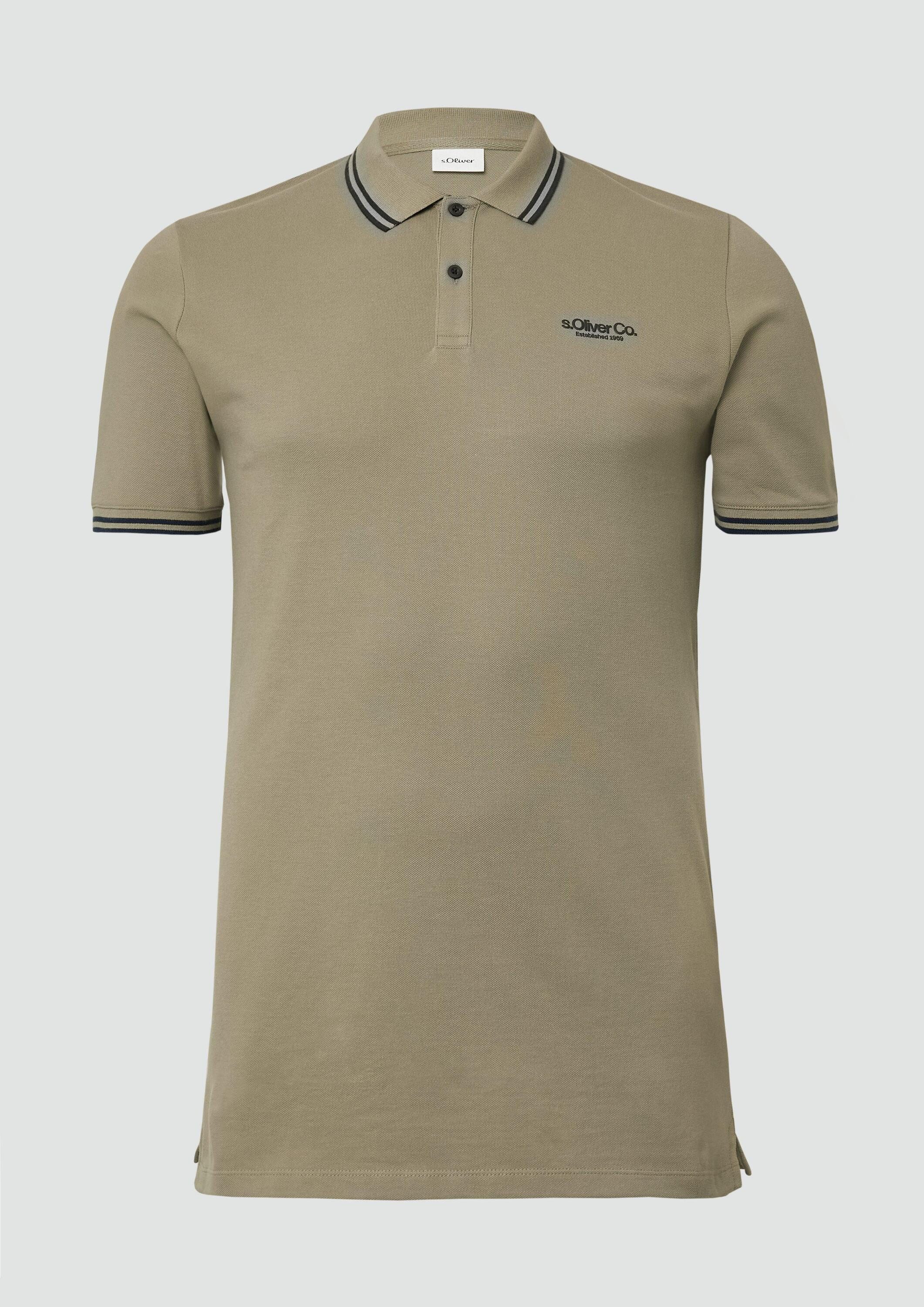 s.Oliver Kurzarmshirt Polo-Shirt Piqué-Poloshirt mit Kontrastdetails und Logo