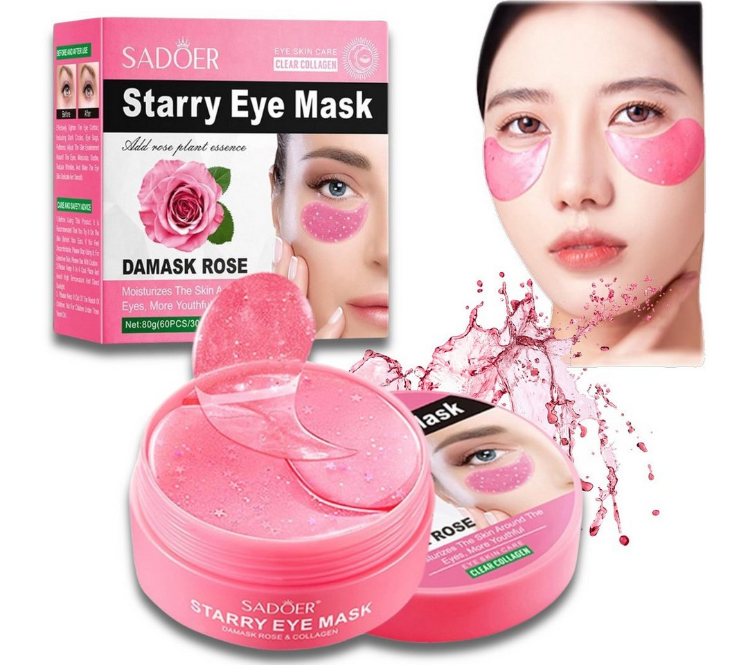 Montegoni Augenpads gegen Augenringe und Schwellungen, Anti Aging, Beruhigende, Augenmaske, 60 Stück Augen Pads, Augenpflege Pads gegen Falten, Augenmaske Anti-Falten Wirkung