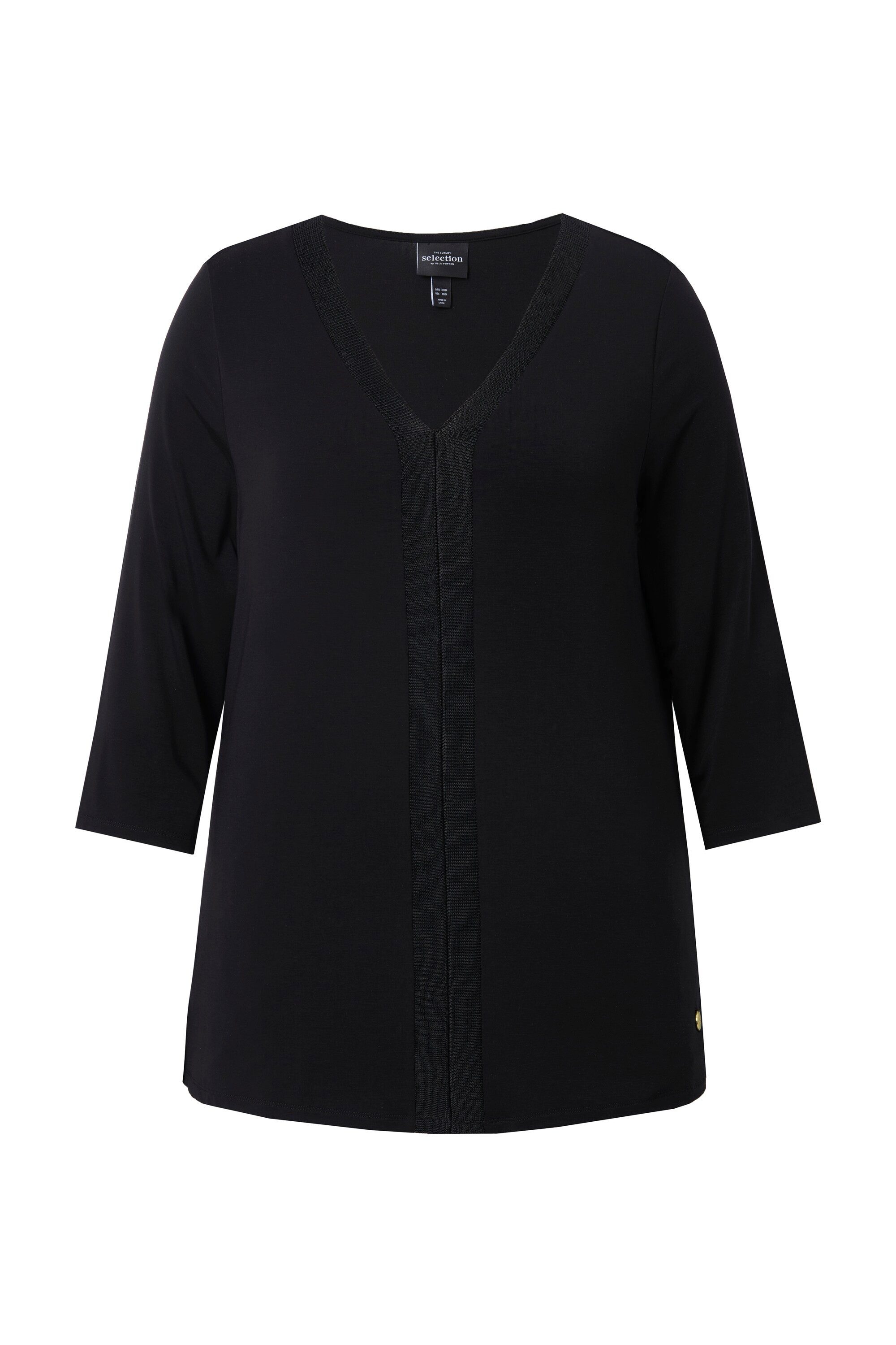 Ulla Popken T-Shirt Lyocell-Shirt Rippdetails Classic günstig online kaufen