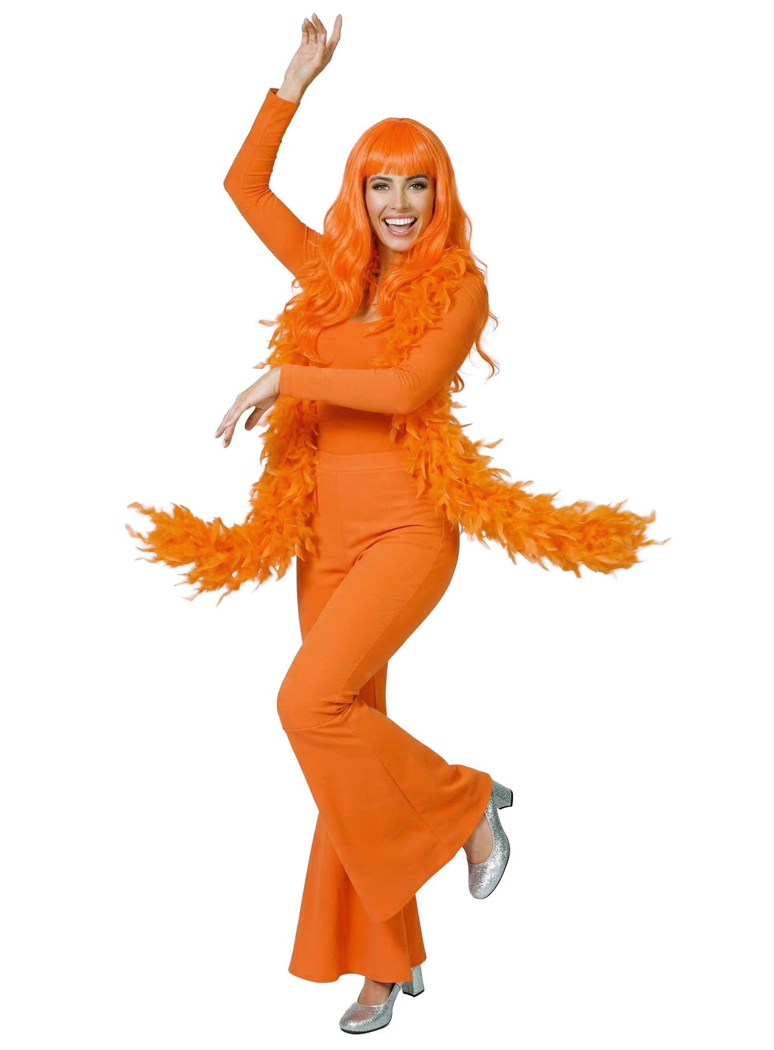 Boland Kostüm-Perücke Lange Haare orange - Kostüm Perücke für Fasching