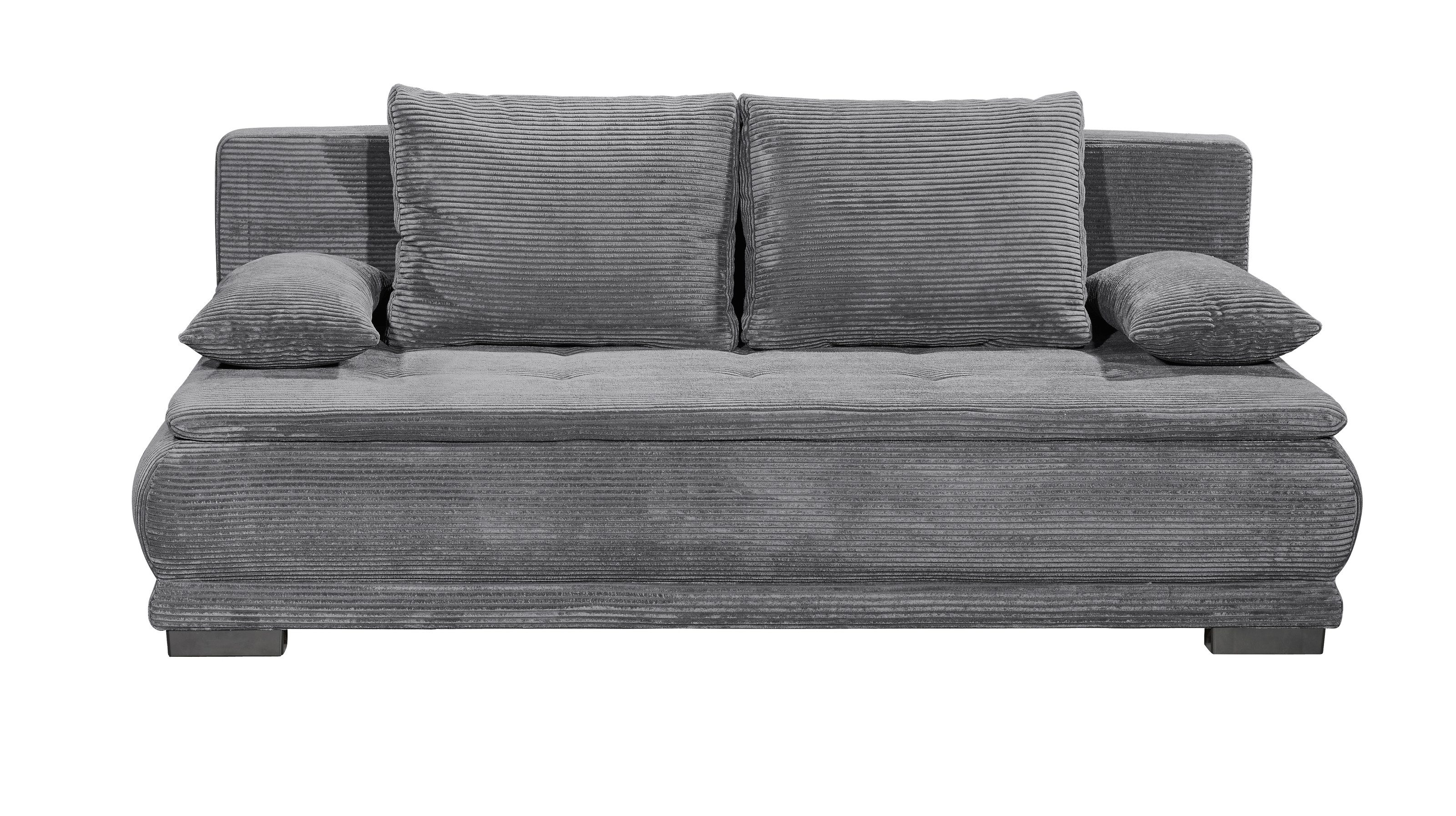 Black Red White Schlafsofa Liegefläche 162x207cm, ash - 208x93x108 (BxHxT)