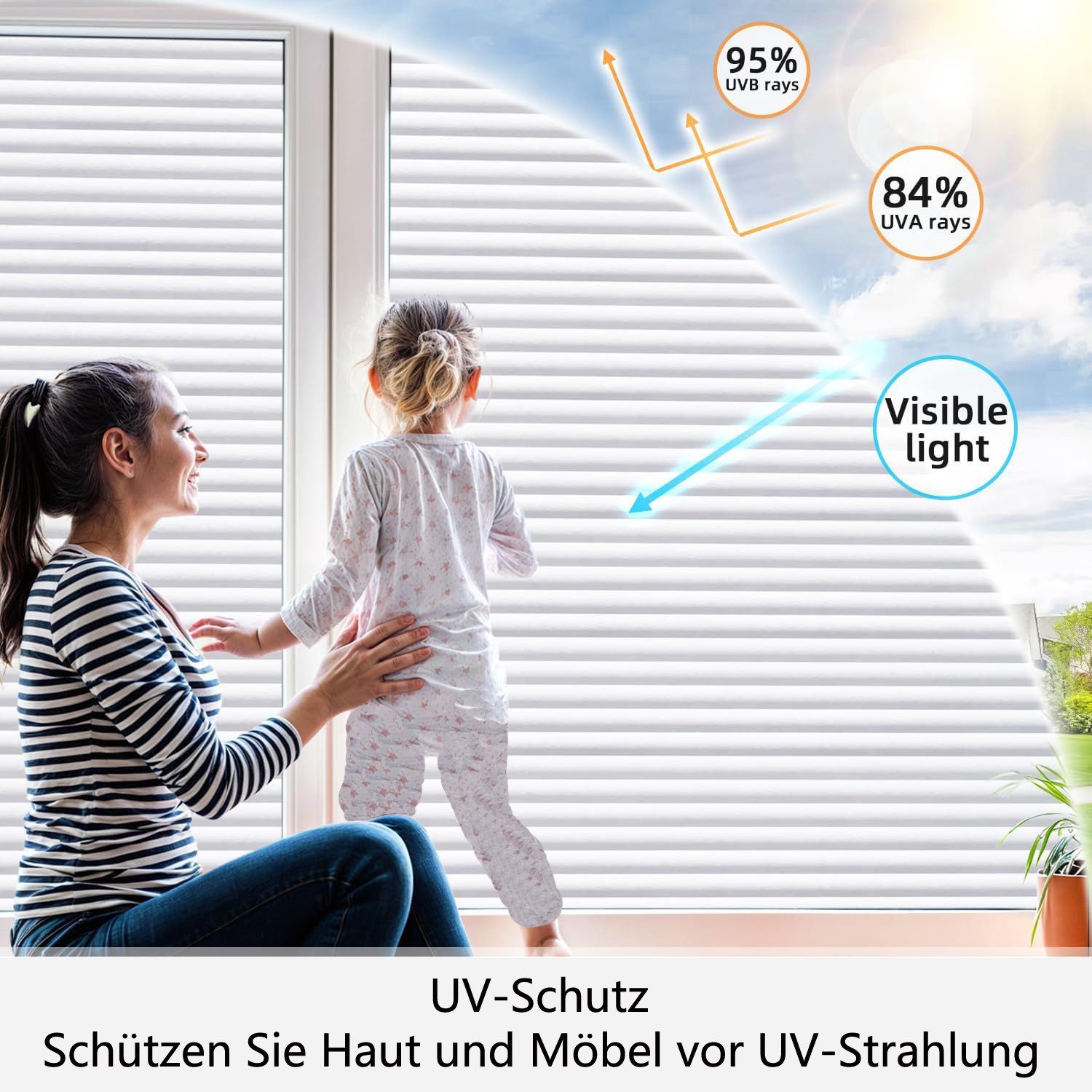 Coonoor Fensterfolie Fensterfolie, Jalousienmuster, Sichtschutzfolie, Glasf günstig online kaufen