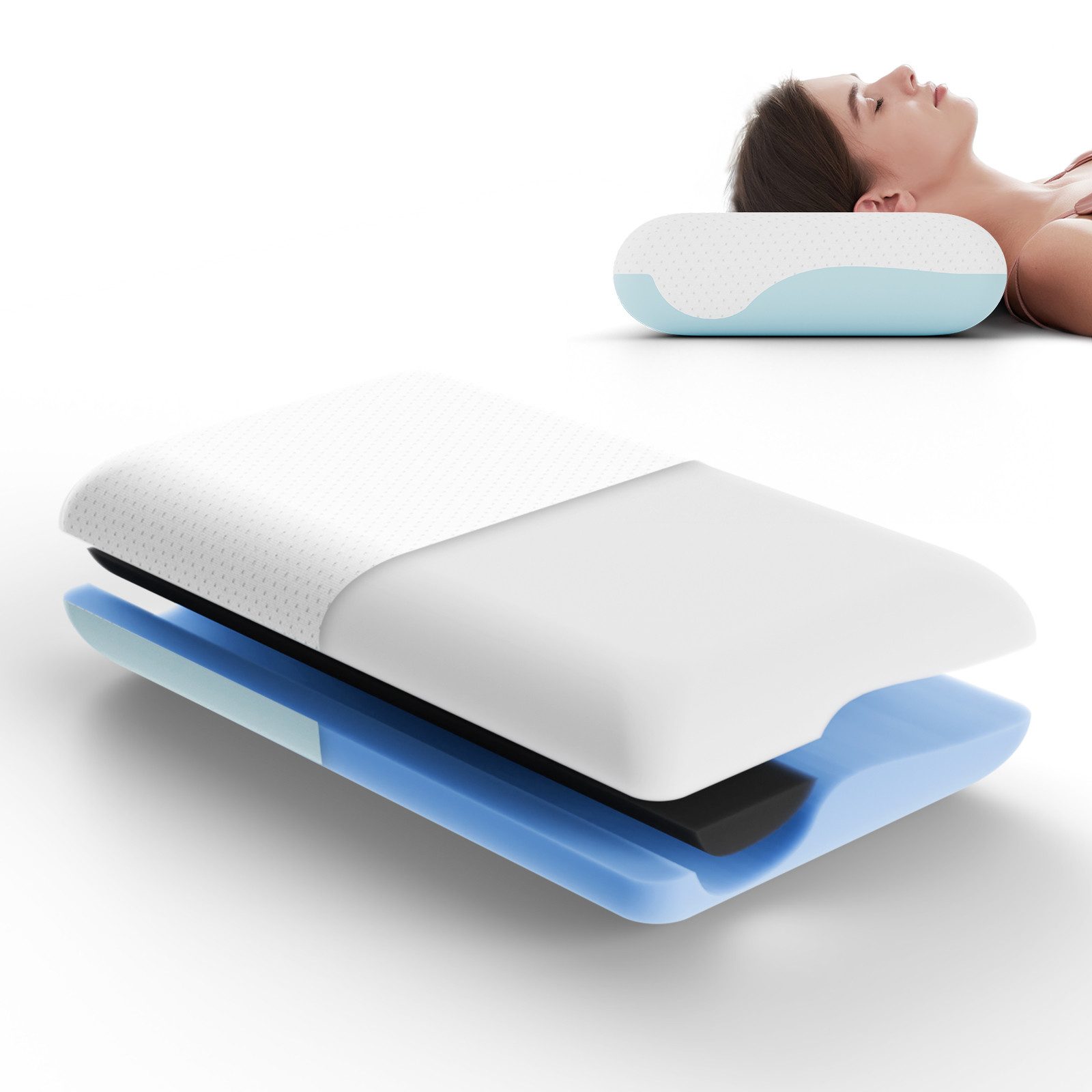 ROYGBIV Nackenstützkissen orthopädisches kissen, kopfkissen nackenschmerzen günstig online kaufen