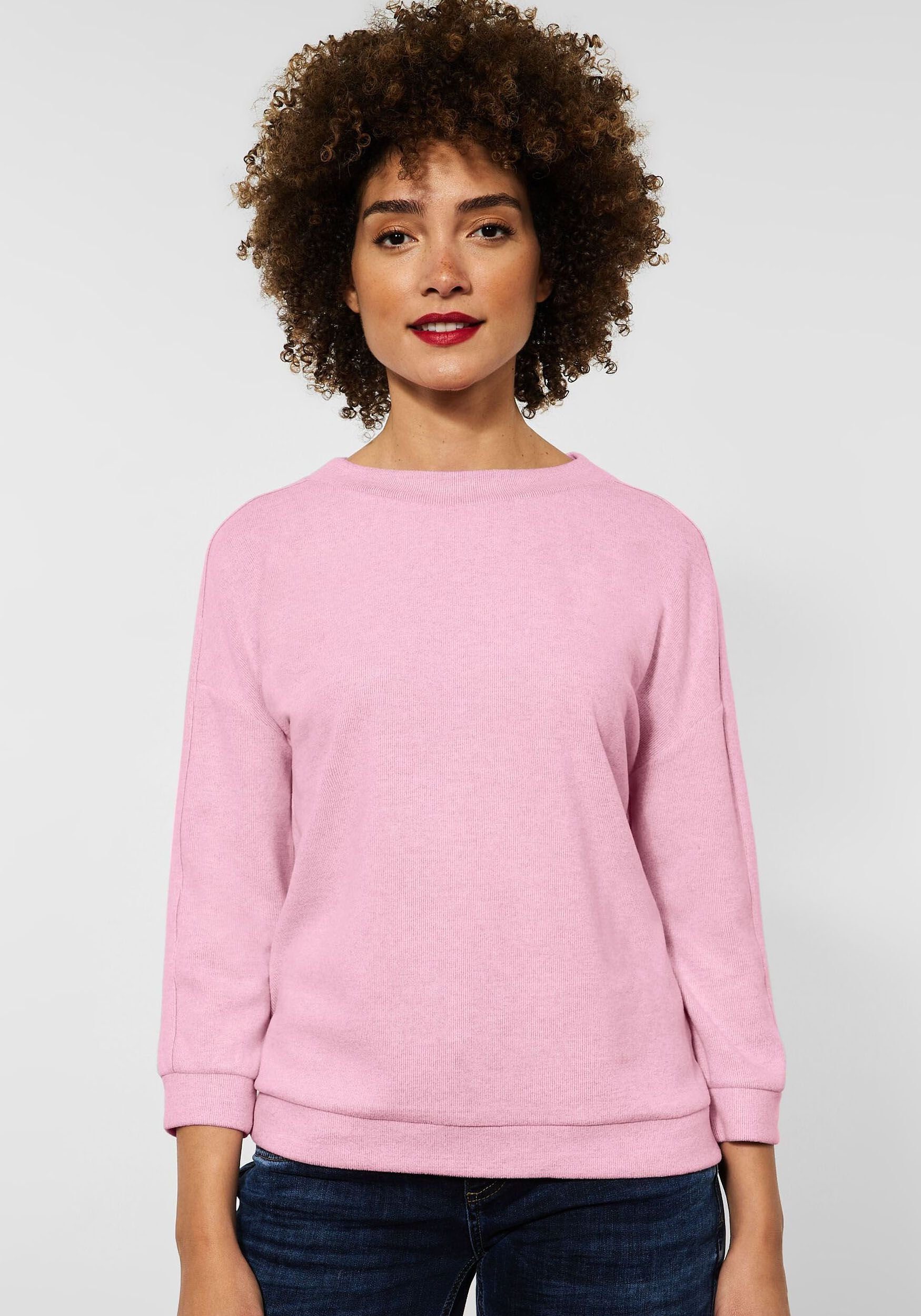 STREET ONE 3/4 Arm-Pullover in Melange Optik pink crush melange