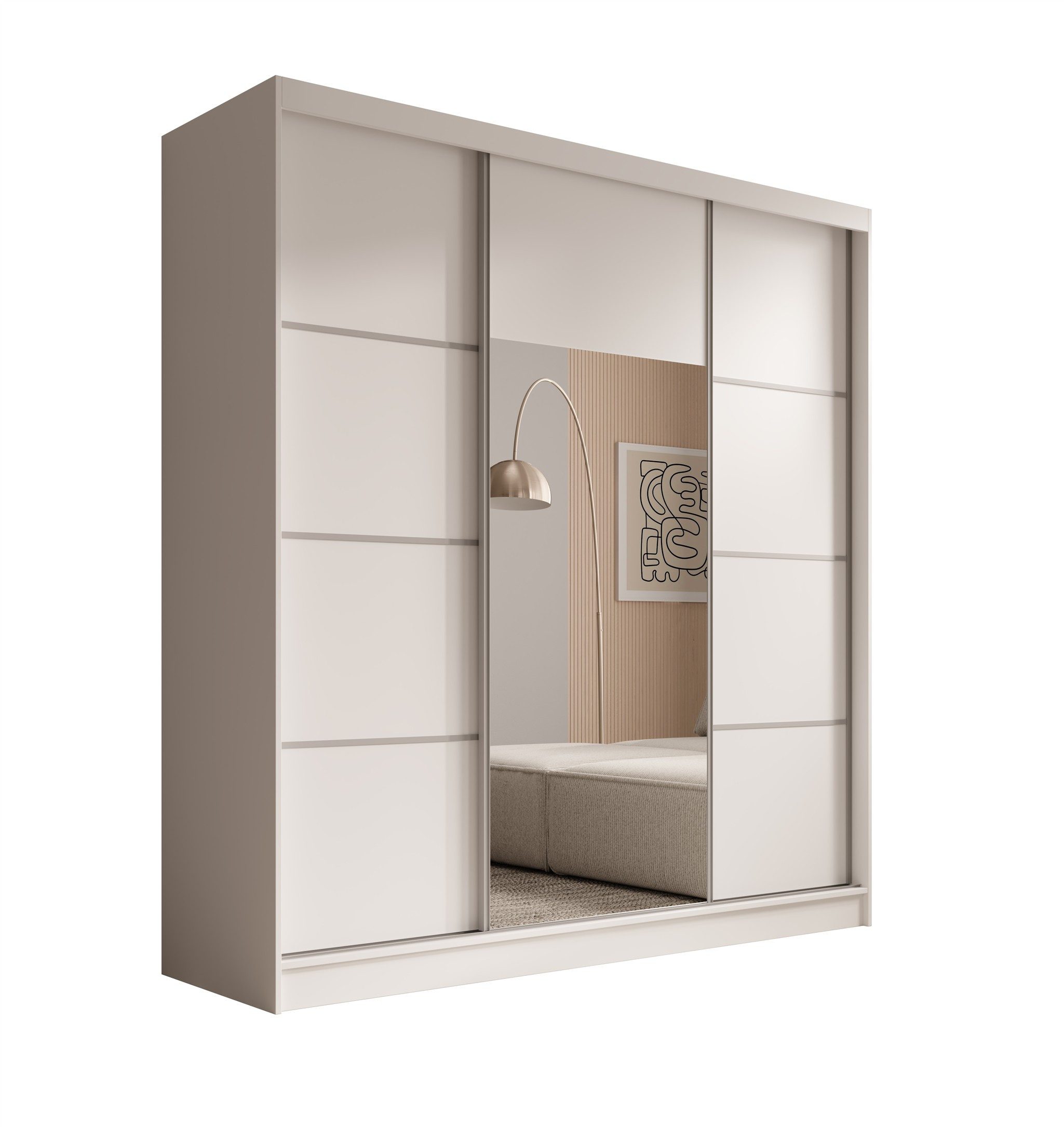 Fun Möbel Schiebetürenschrank Schrank ALFA 200 x 215 x 61 cm