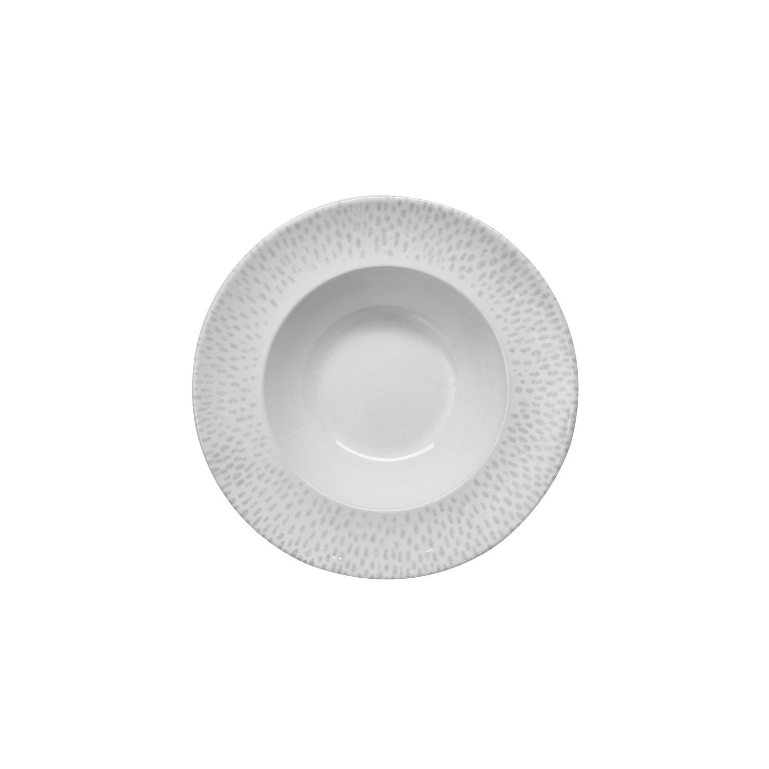 APS Teller FOOTMARK, (1 St), Ø 26,5 cm, H: 5,5 cm, Melamin, weiß/grau, Spiegel: Ø 16,5 cm, 0,5l