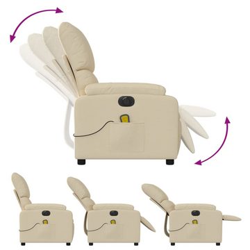 vidaXL Sessel Massagesessel Elektrisch Creme Stoff (1-St)