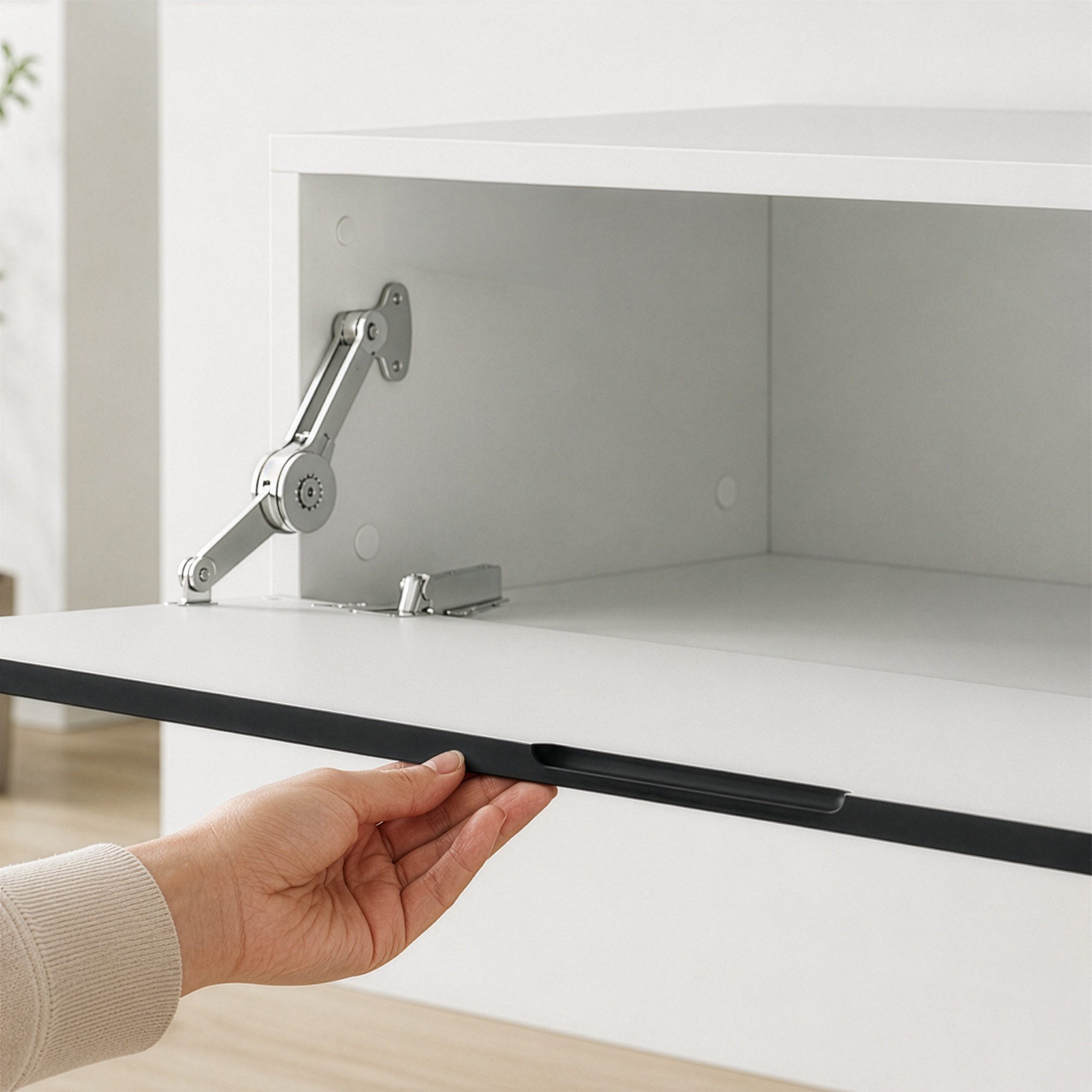 InnoFurn TV-Board Vela hängender Lowboard (2x hängender Fernsehschrank), Sanftes Öffnen, Made in Germany, Modernes Design – Bild 4 von 5