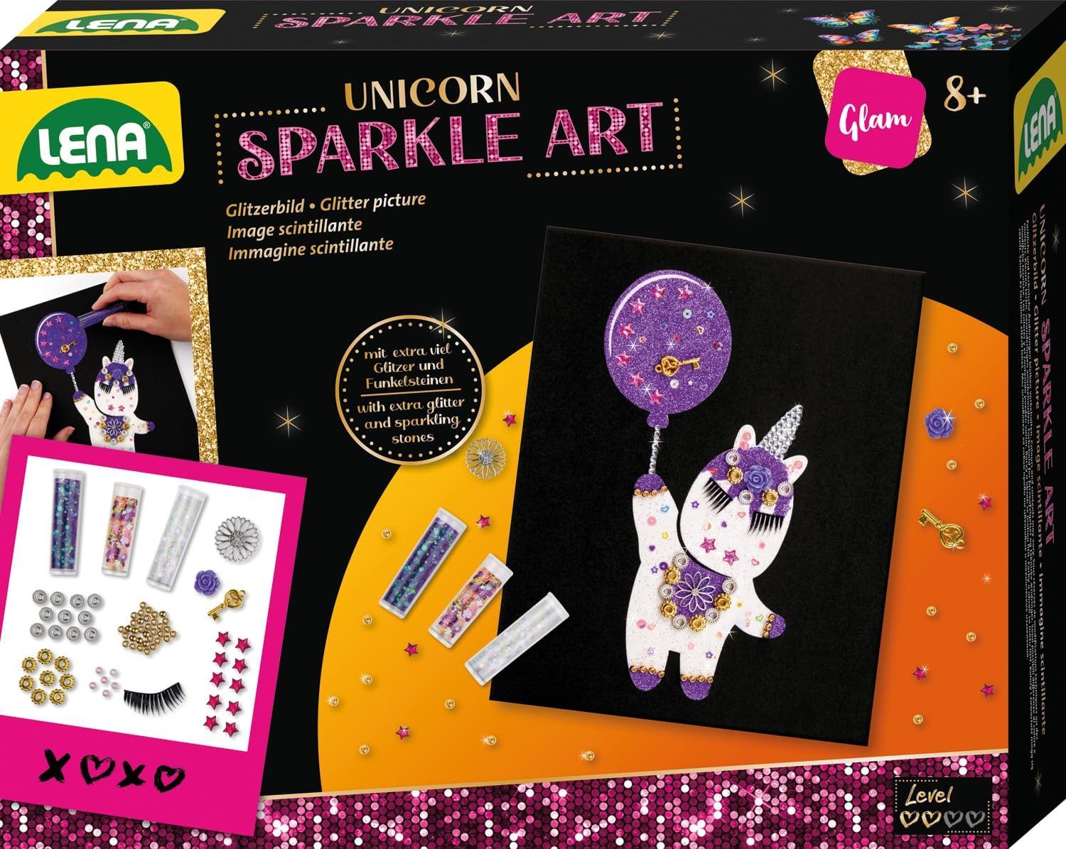 Lena® Spiel LENA Sparkle Art Unicorn Glitzerset