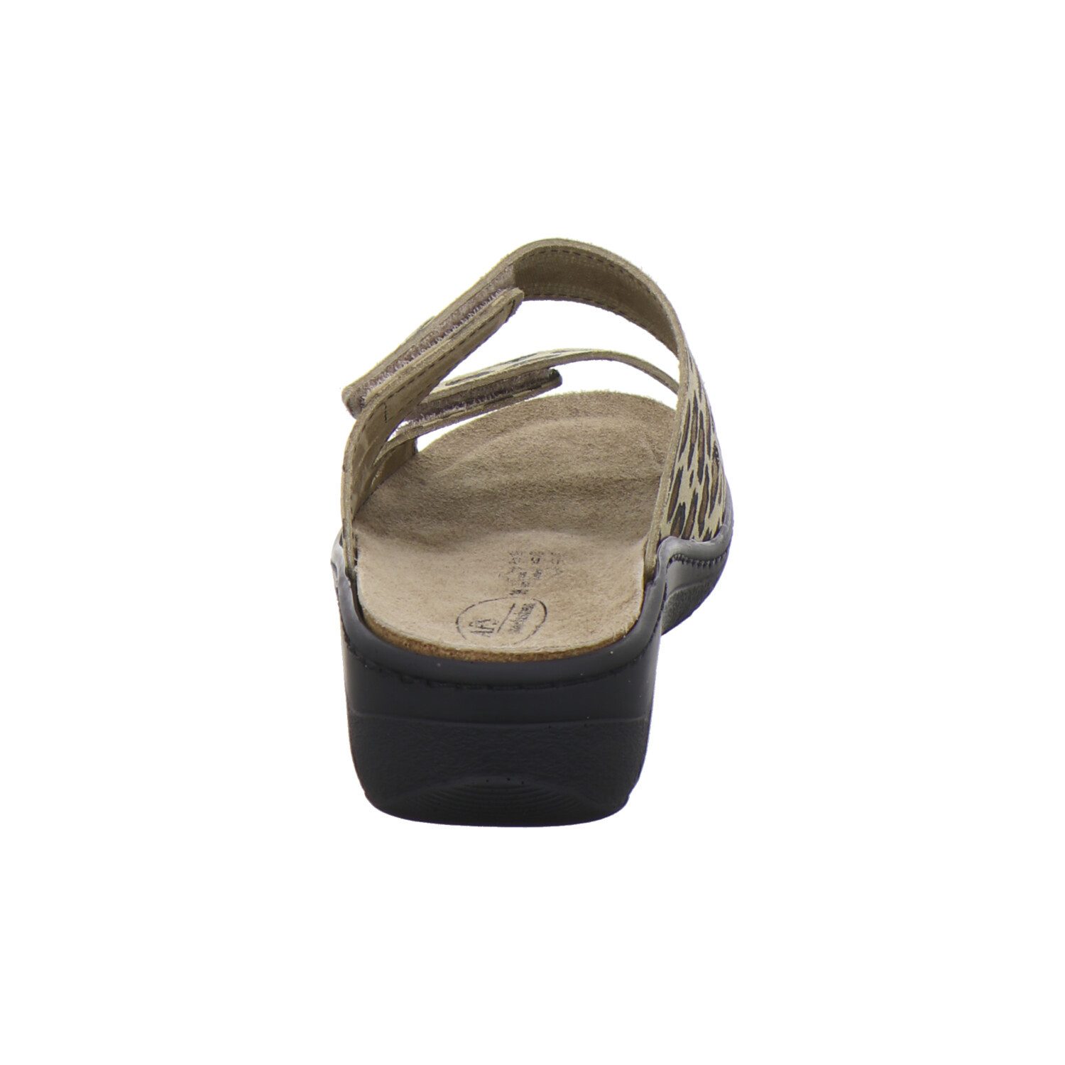 AFS-Schuhe 280898 Wechselfußbett Pantolette für Damen mit Keilabsatz, bequeme Sandalen aus Leder
