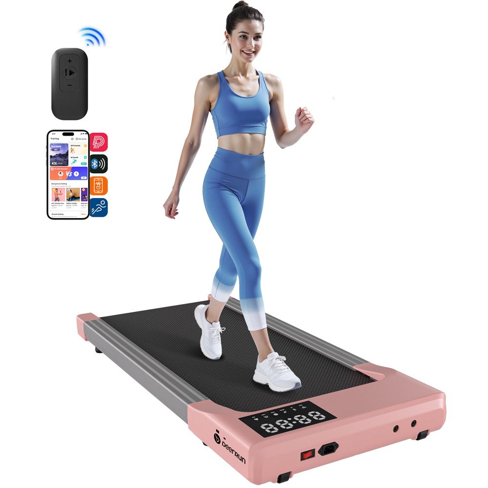 SUPERUN Laufband 2025 Upgrade Walking Pad, 2,5 PS, 136 KG Belastbarkeit (1-tlg), 2 in 1 für Zuhause & Büro mit APP-Steuerung, Fernbedienung