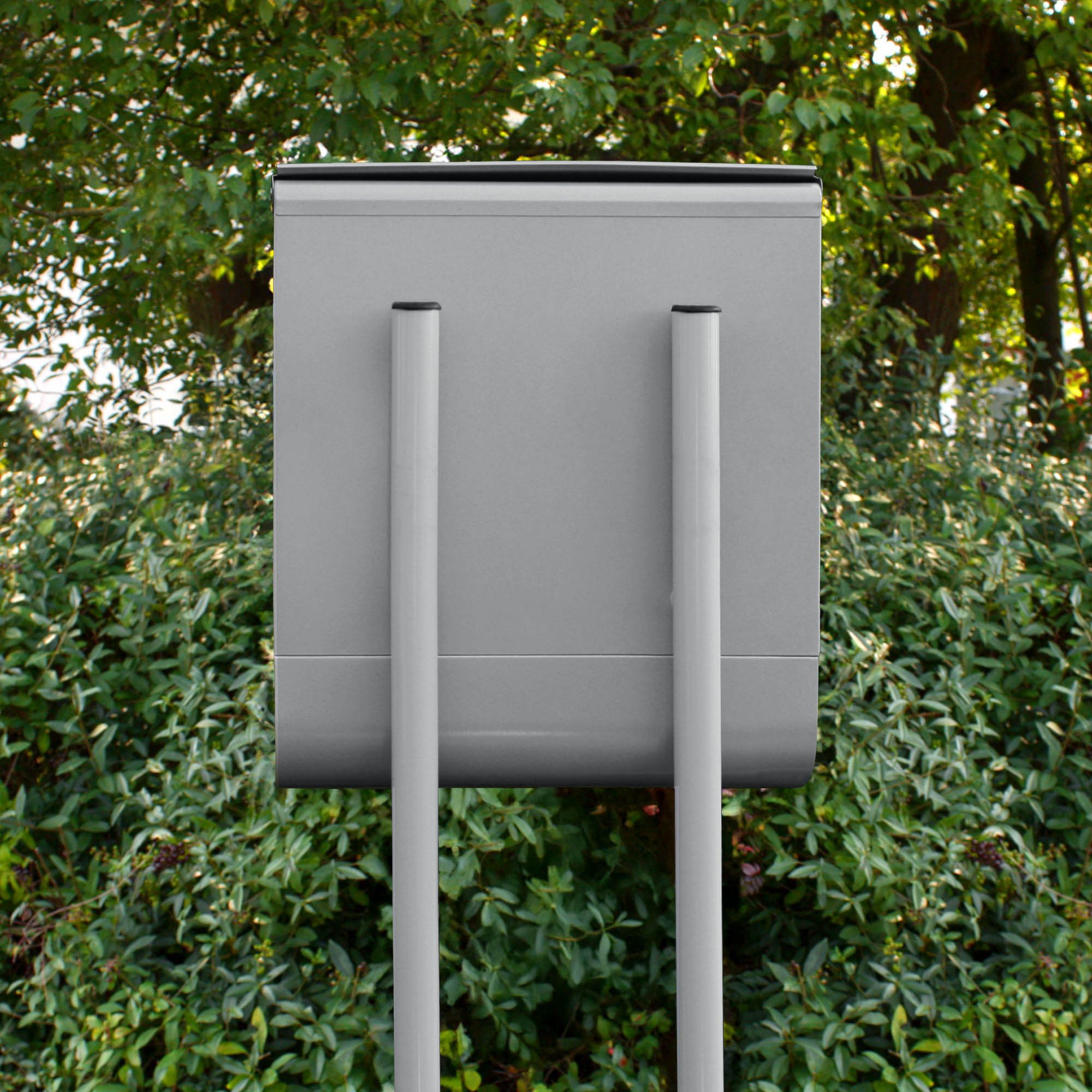 banjado Briefkastenständer banjado - Briefkastenständer, Silber