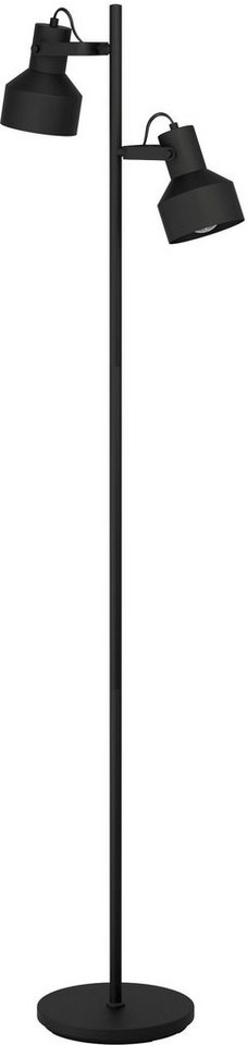 EGLO Stehlampe CASIBARE, Leuchtmittel wechselbar, ohne Leuchtmittel,  Stehleuchte in schwarz aus Stahl - exkl. E27 - 2X28W