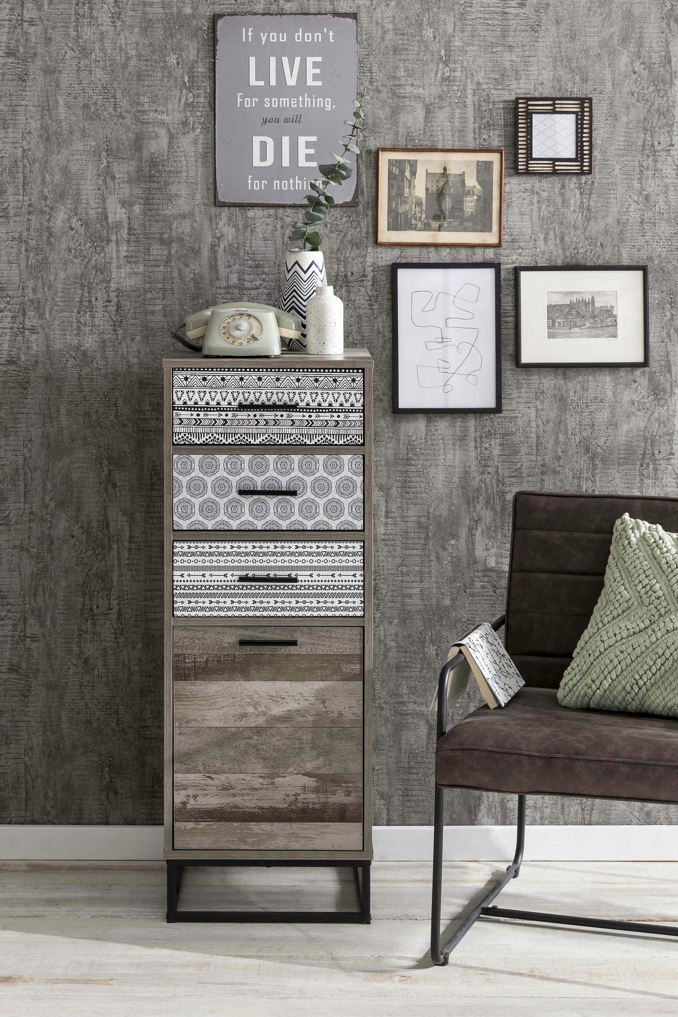 SIT Kommode Skandi, mit dekorativem Muster