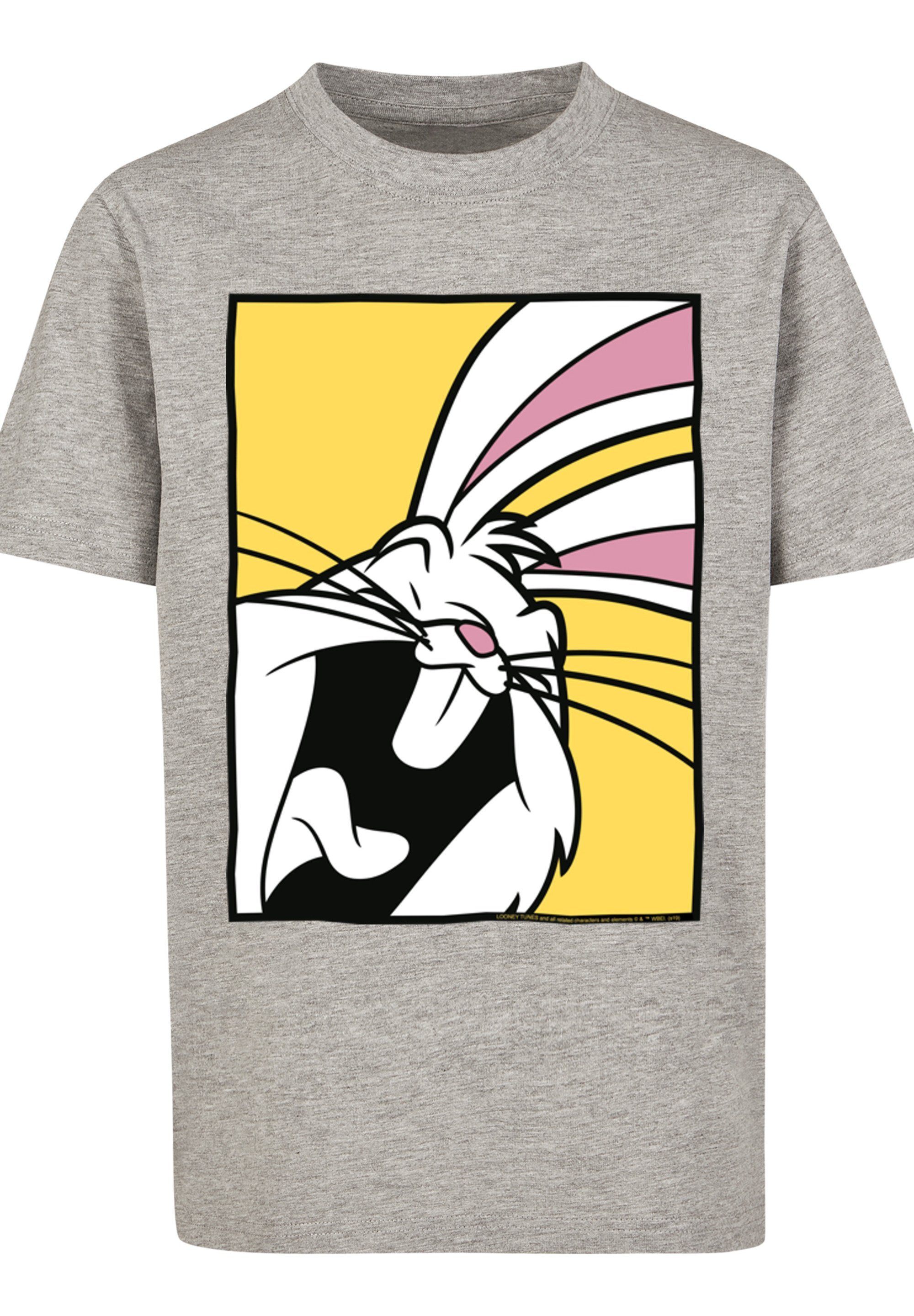 F4NT4STIC T-Shirt Looney Tunes heather grey Bugs Laughing Bunny Print