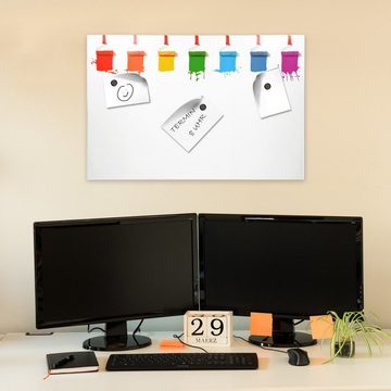 Navaris Memoboard, Magnetpinnwand Memoboard zum Beschriften - 60x40 cm Notiztafel Colored Paint Design - Tafel abwaschbar mit Halterung Magneten Stift