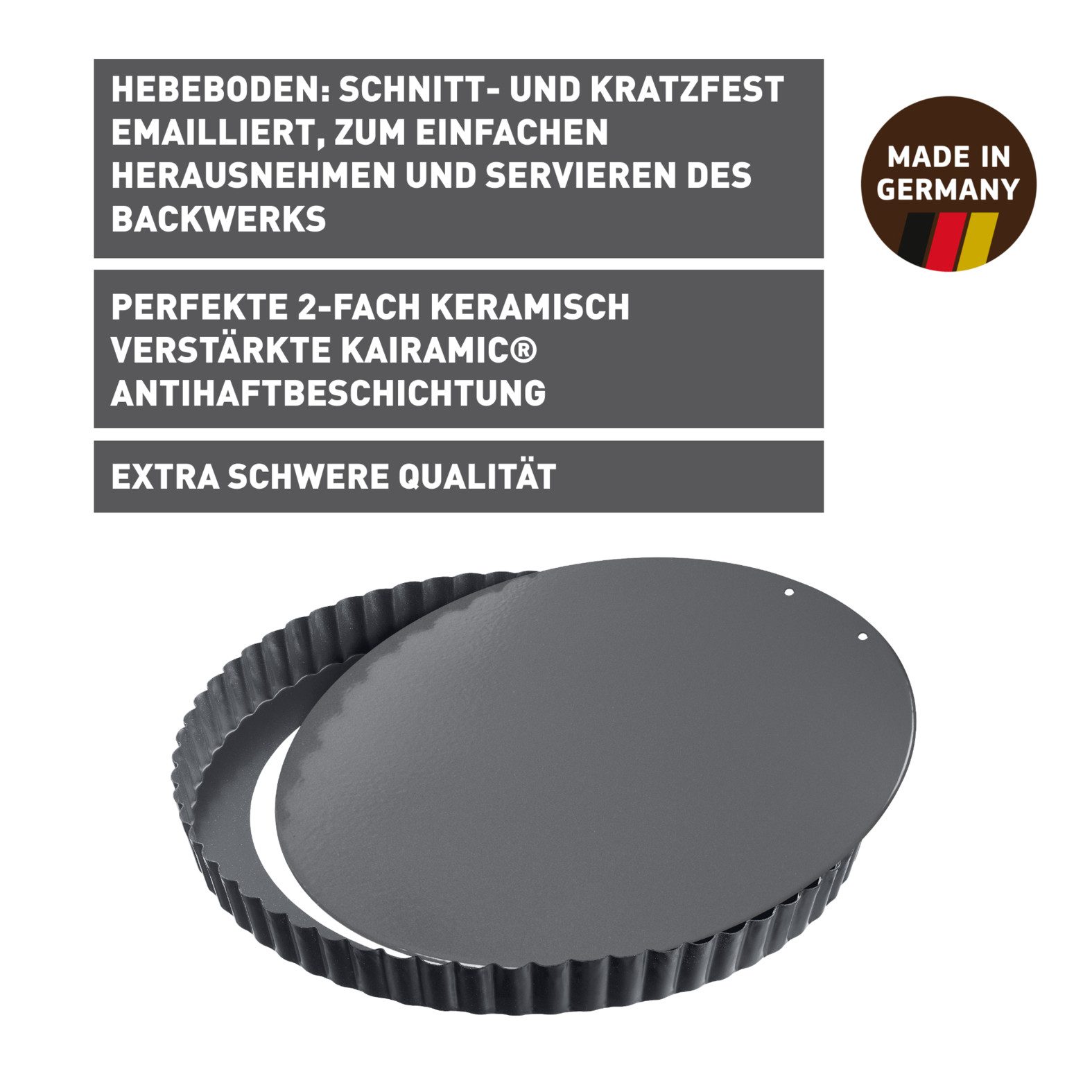 Kaiser Backformen Quicheform La Forme Plus, Antihaftbeschichtet, backofenfest, Made in Germany
