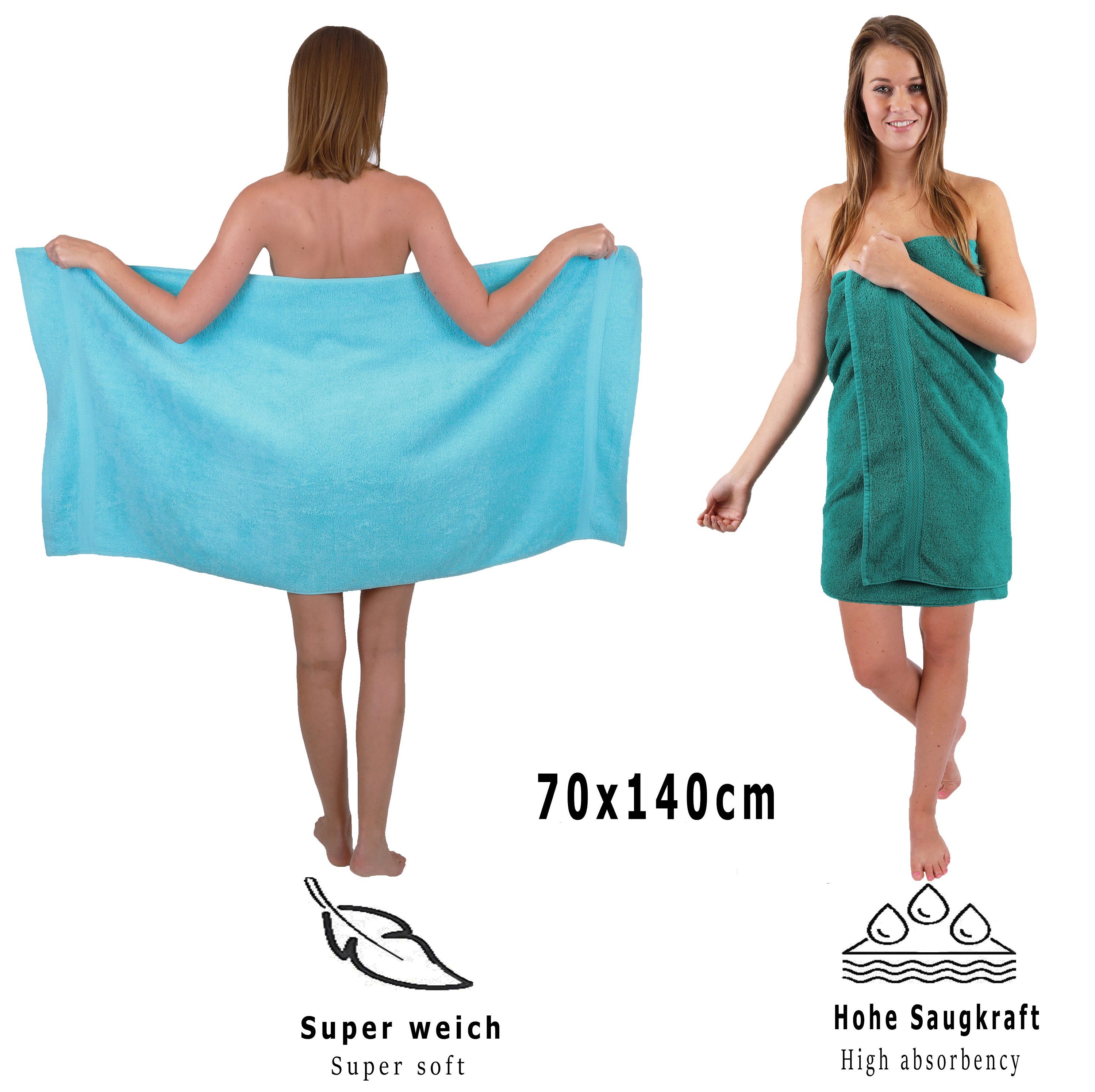 Betz Handtuch Set 6-TLG. Premium Farbe smaragdgrün und türkis, 100% Baumwolle (Set, 6-St)