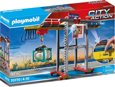 Playmobil® Konstruktions-Spielset »Portalkran mit Containern (70770), City Action«, (94 St), Made in Germany
