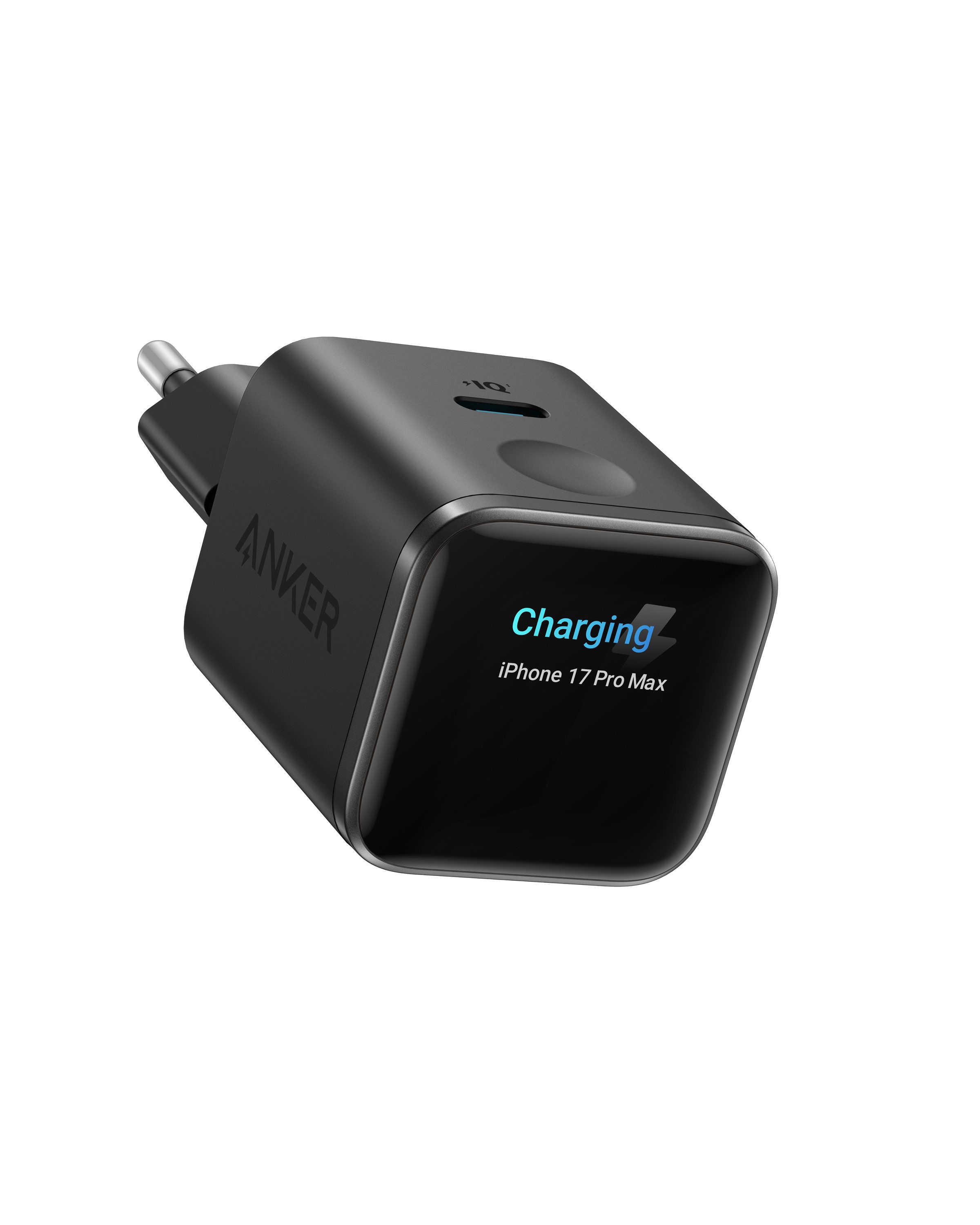 Anker Anker Nano 45W USB C Ladegerät mit Smart Display für iPhone Schnelllade-Gerät (GaN Ladegerät für iPhone 17 Pro Max iPhone 17/16/15 Serie)