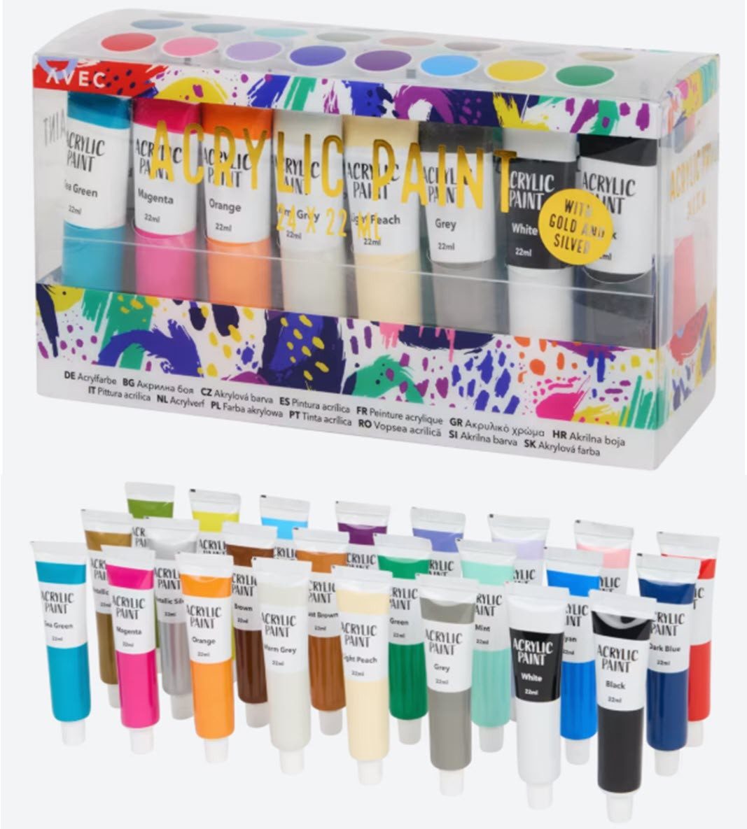 Spectrum Acrylfarbe Acrylfarben-Set 24 x 22 ml