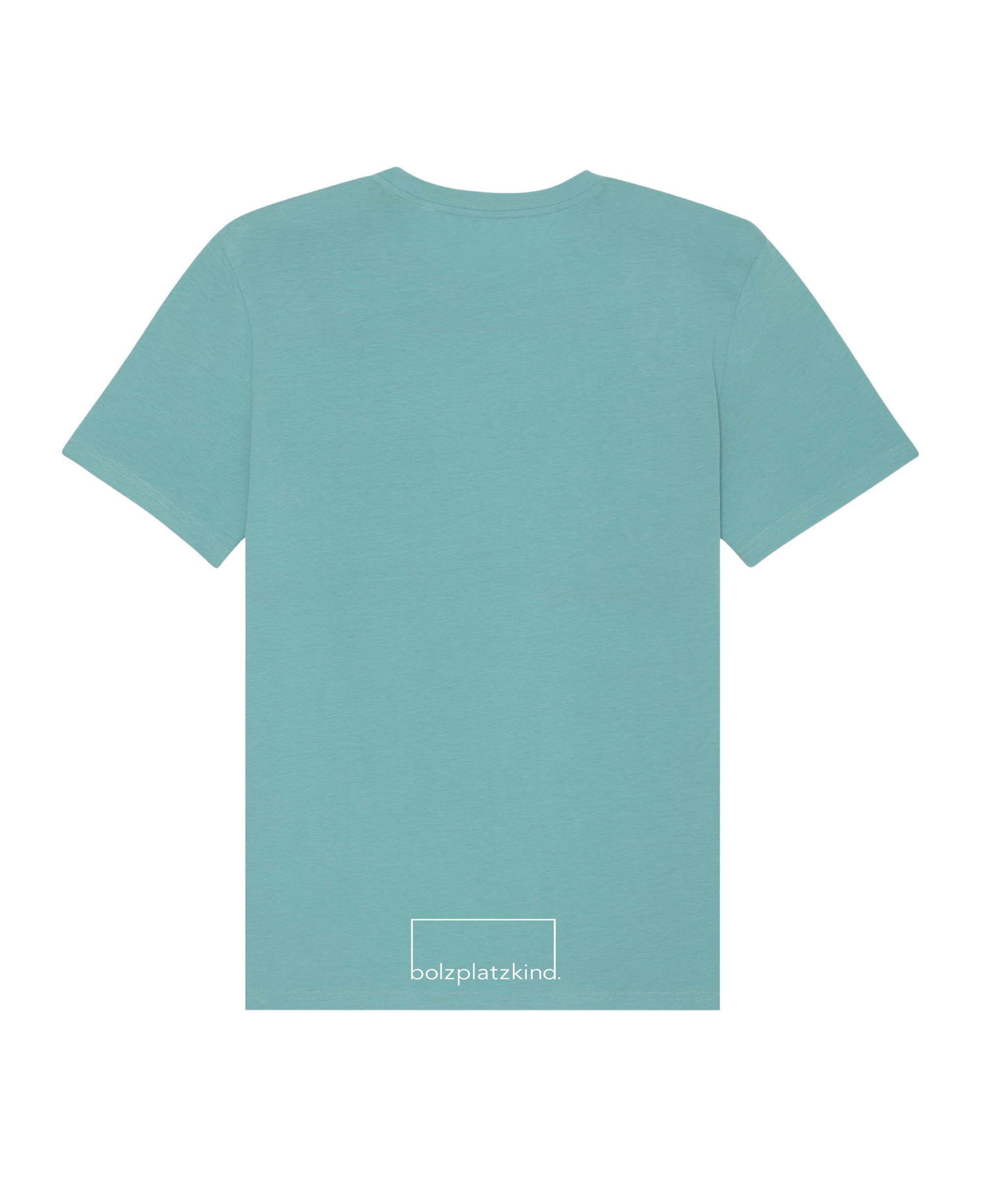 Nachhaltiges "Line-Up" T-Shirt Produkt Bolzplatzkind tuerkis T-Shirt