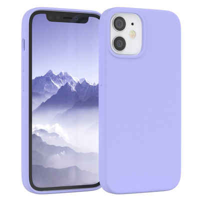 EAZY CASE Handyhülle Premium Silikon Case für Apple iPhone 12 Mini 5,4 Zoll, Handytasche aus Silikon Slimcover stoßfest Violett / Lila Lavendel