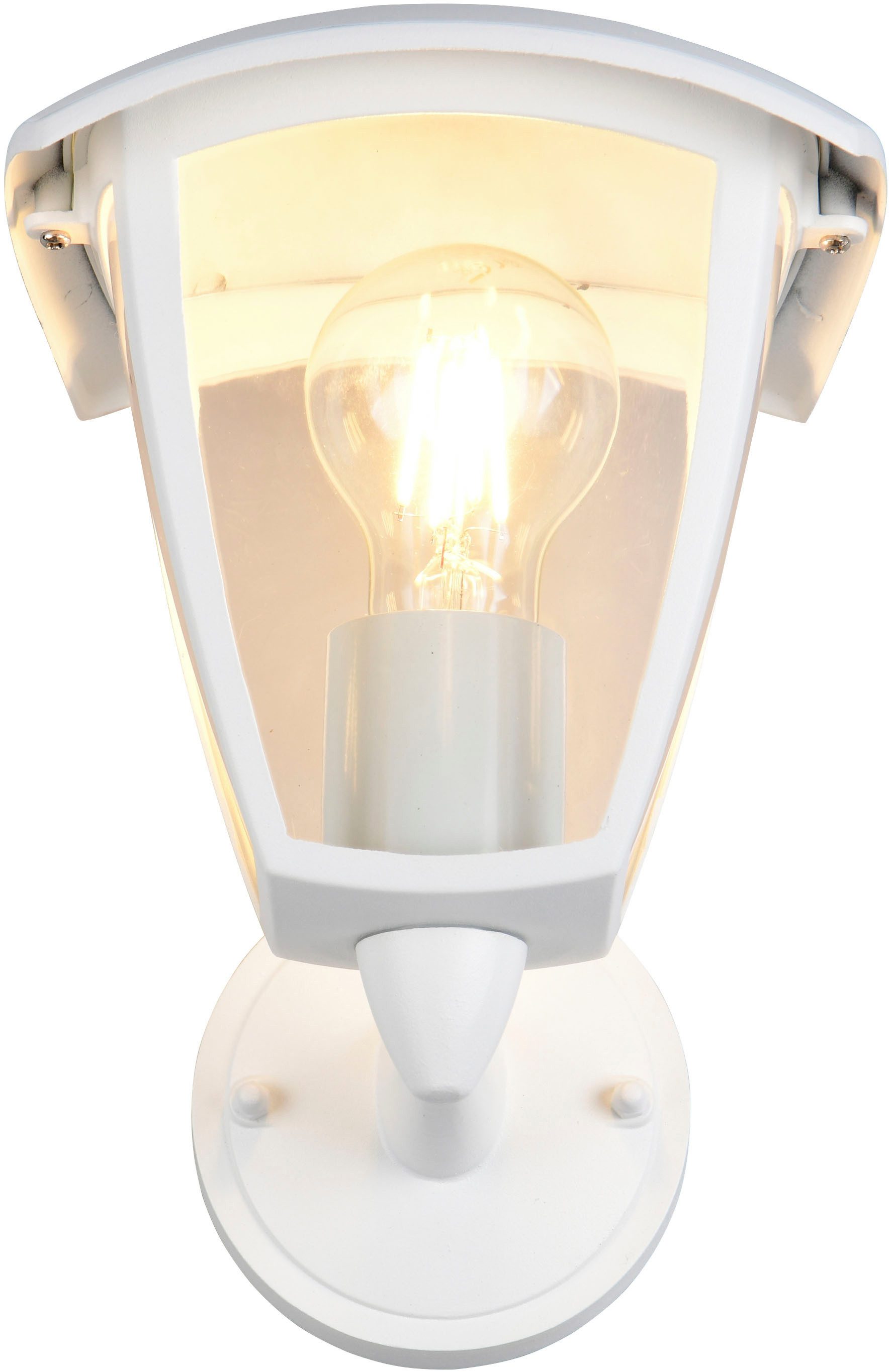 TRIO Leuchten Außen-Wandleuchte VENTA, Laterne Hauswand Fassadenbeleuchtung, exkl 1x E27 max 10W, IP44, Leuchtmittel wechselbar, warmweiß - kaltweiß, Wandlampe Laternen-Optik, aufwärts gerichtet, Schirm Kunststoff