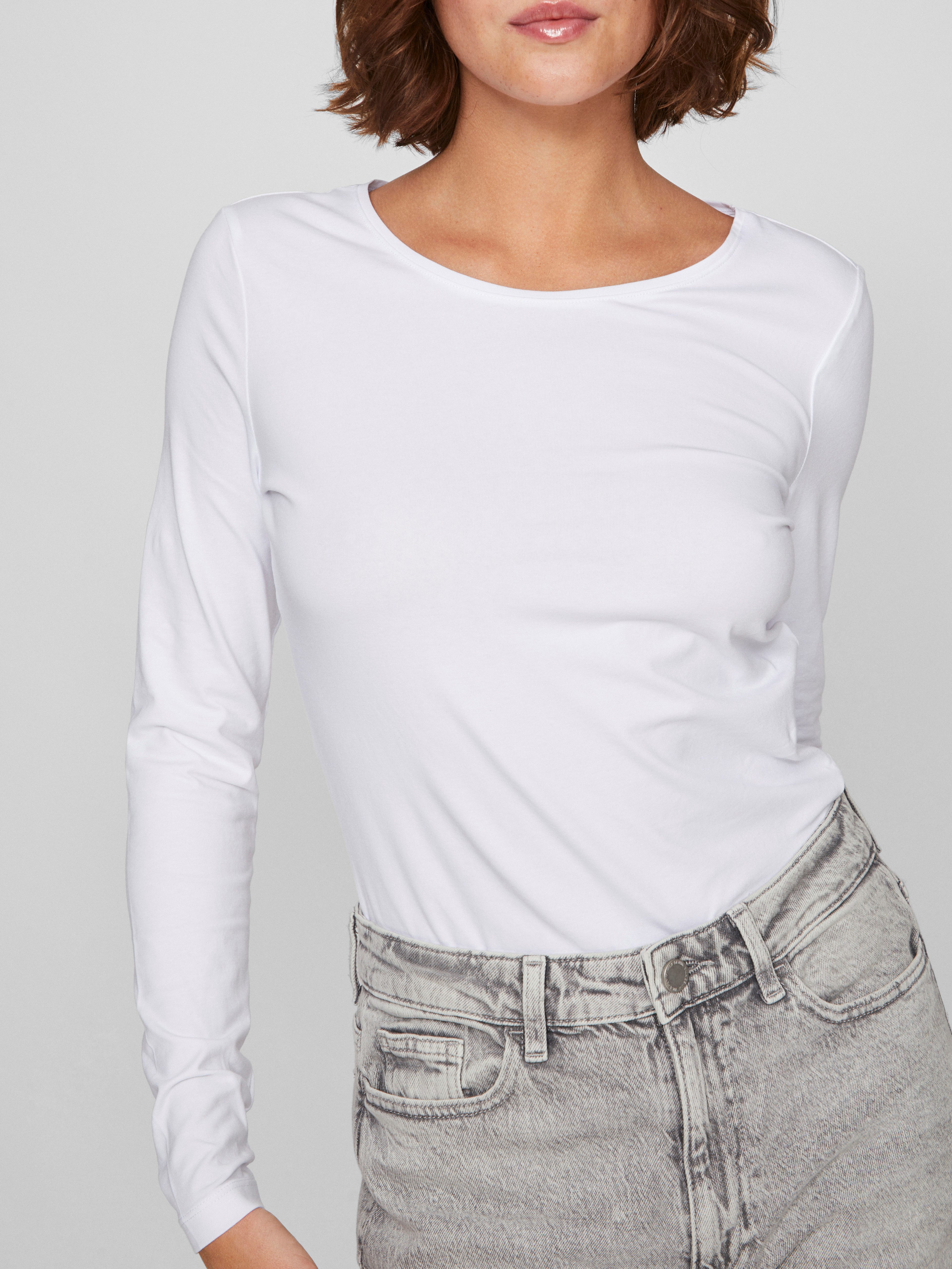 Vila Langarmshirt VINORA L/S O-NECK TOP - NOOS