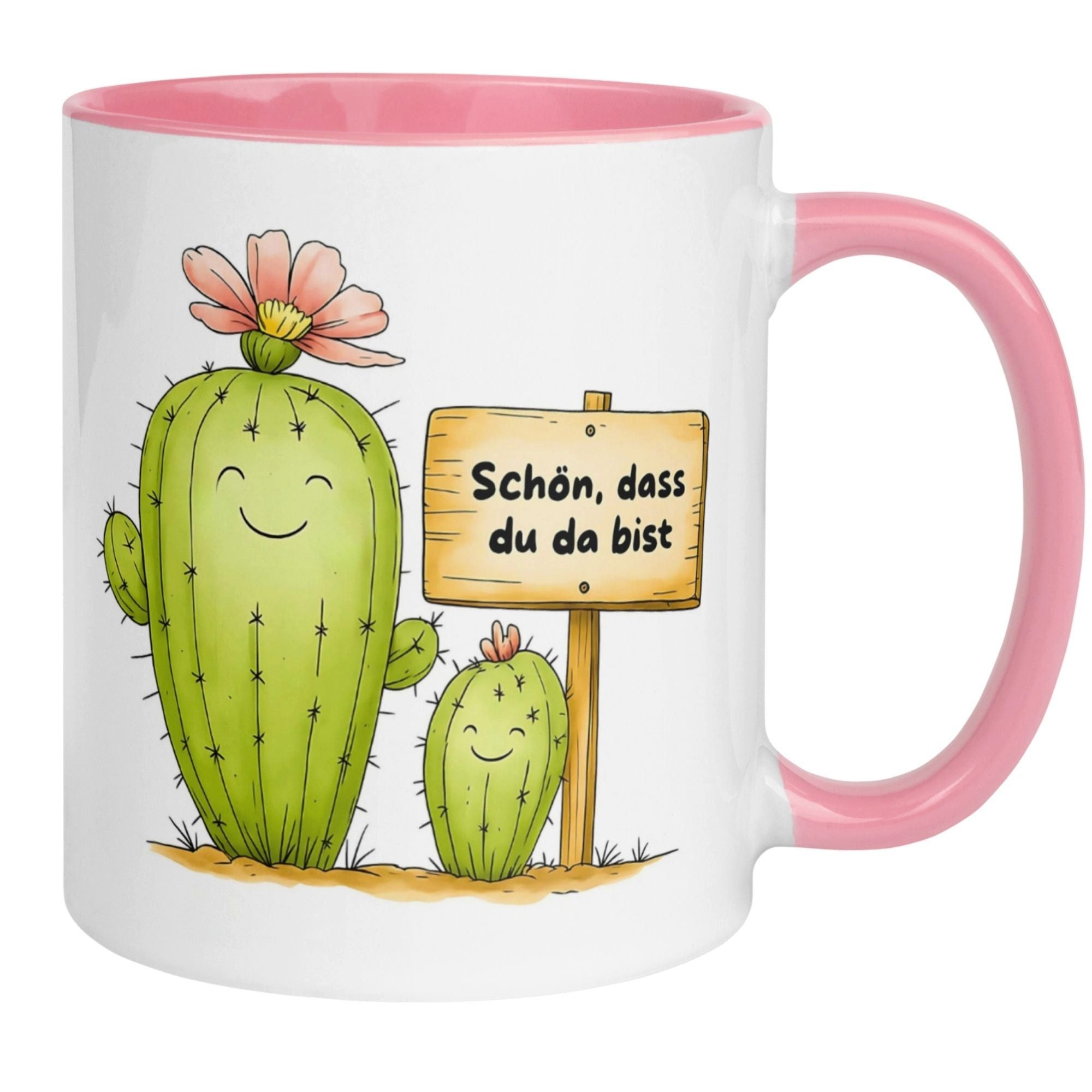Momentals Tasse Danke – „Kaktus - Schön dass du da bist“ – Dankeschön Geschenke, Gratis Versand · Links-&Rechtshänder · Spülmaschinenfest
