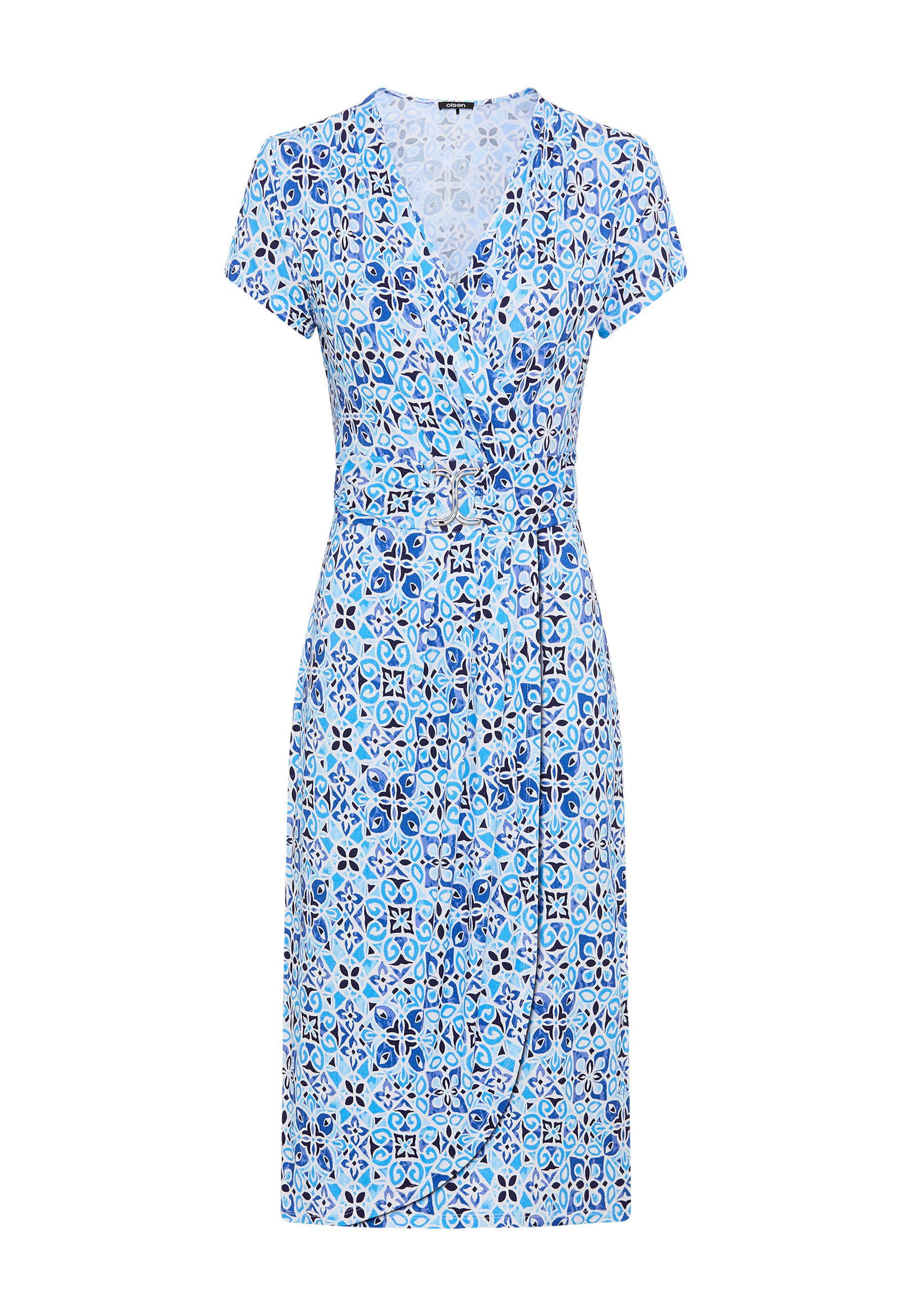 Olsen Midikleid Jerseykleid mit Allover-Dessin