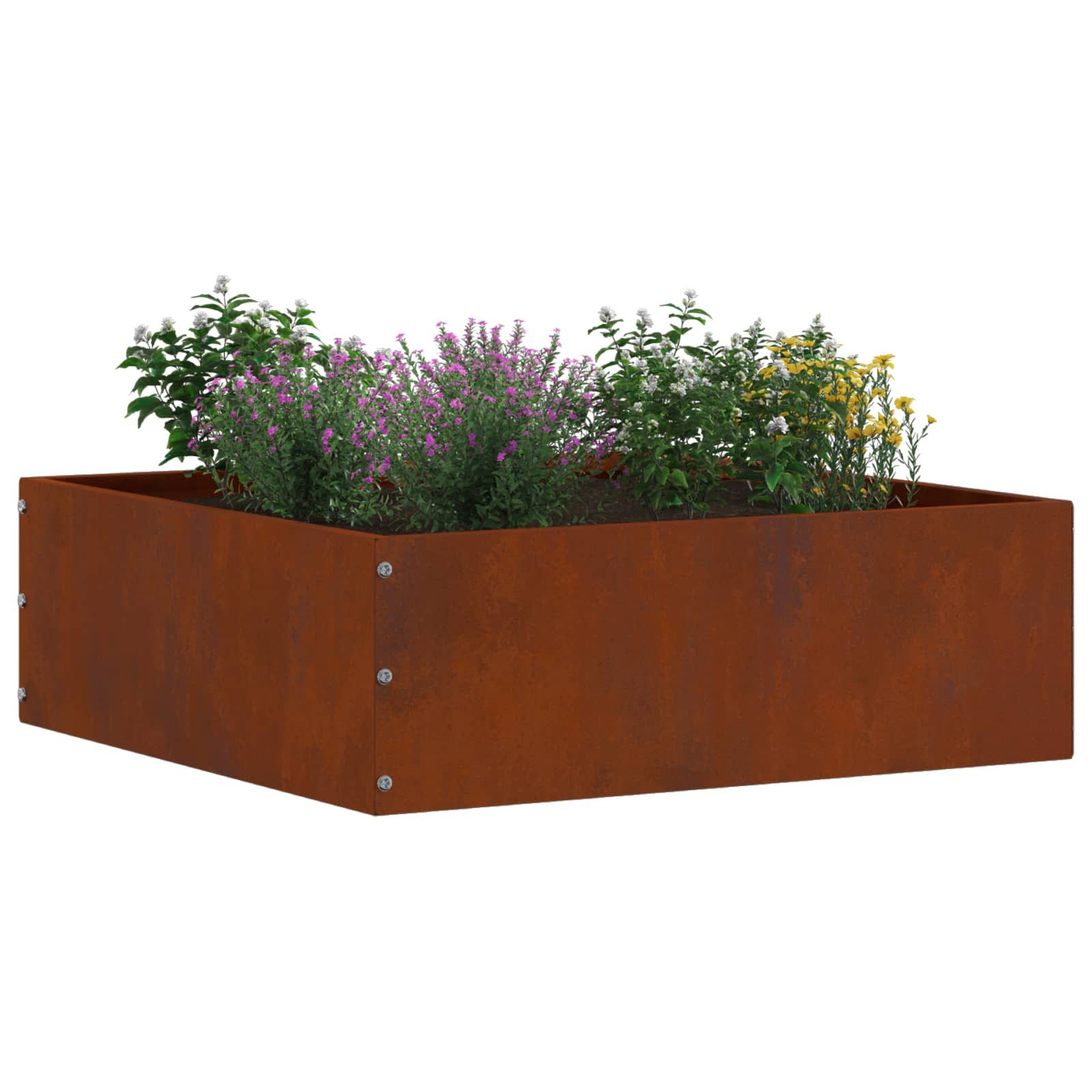 vidaXL Beetumrandung Raseneinfassung 6 Stk. 40 x 40 x 13 cm Wetterfeststahl Rostig
