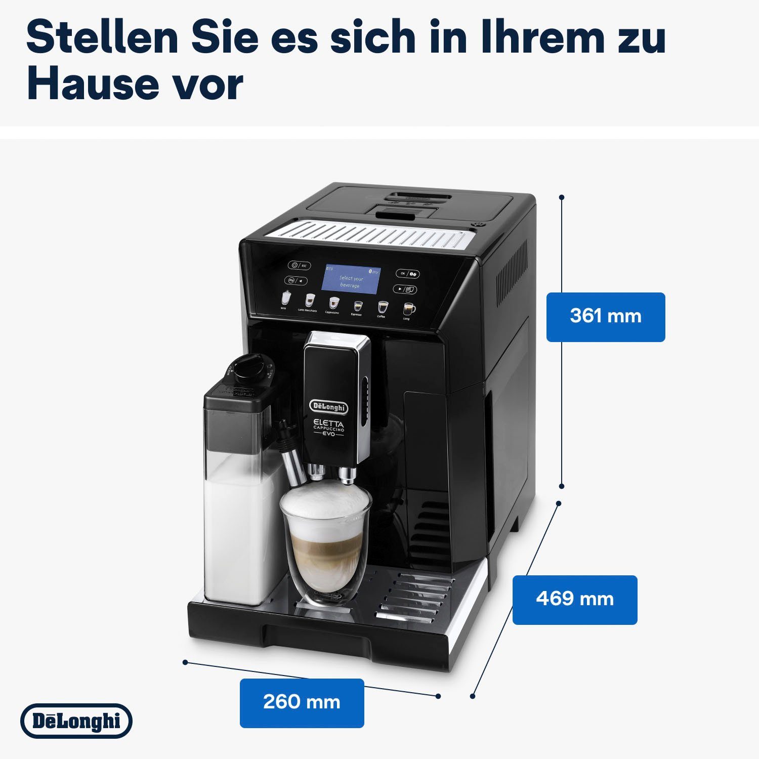Kaffeevollautomat ECAM von inkl. 46.860.B € 31,99 schwarz, im Eletta Evo, UVP Wert De'Longhi Pflegeset