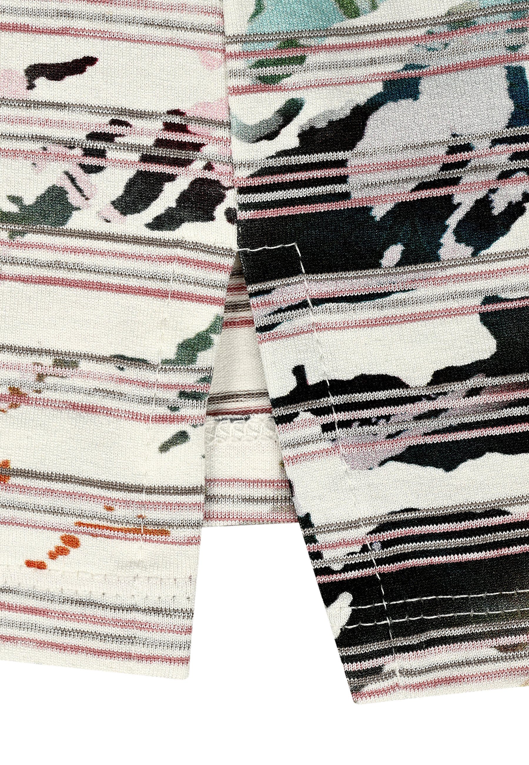 Stripe - (1-tlg) Print elanza Shirt T-Shirt 05/curry-turquoise