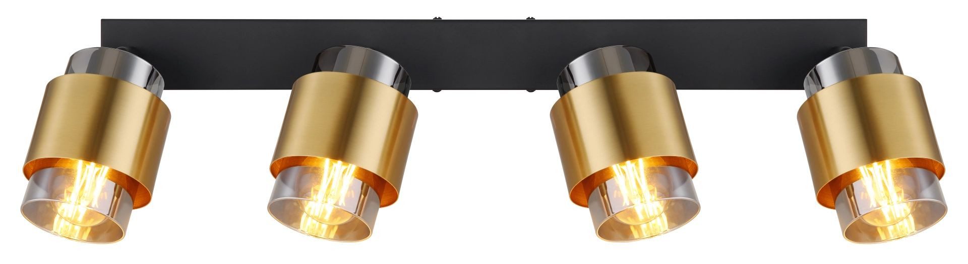 GLOBO LIGHTING Deckenstrahler MILLEY, ohne Leuchtmittel, Deckenspot, Gläser, Messing, Wohnzimmer, Esszimmer